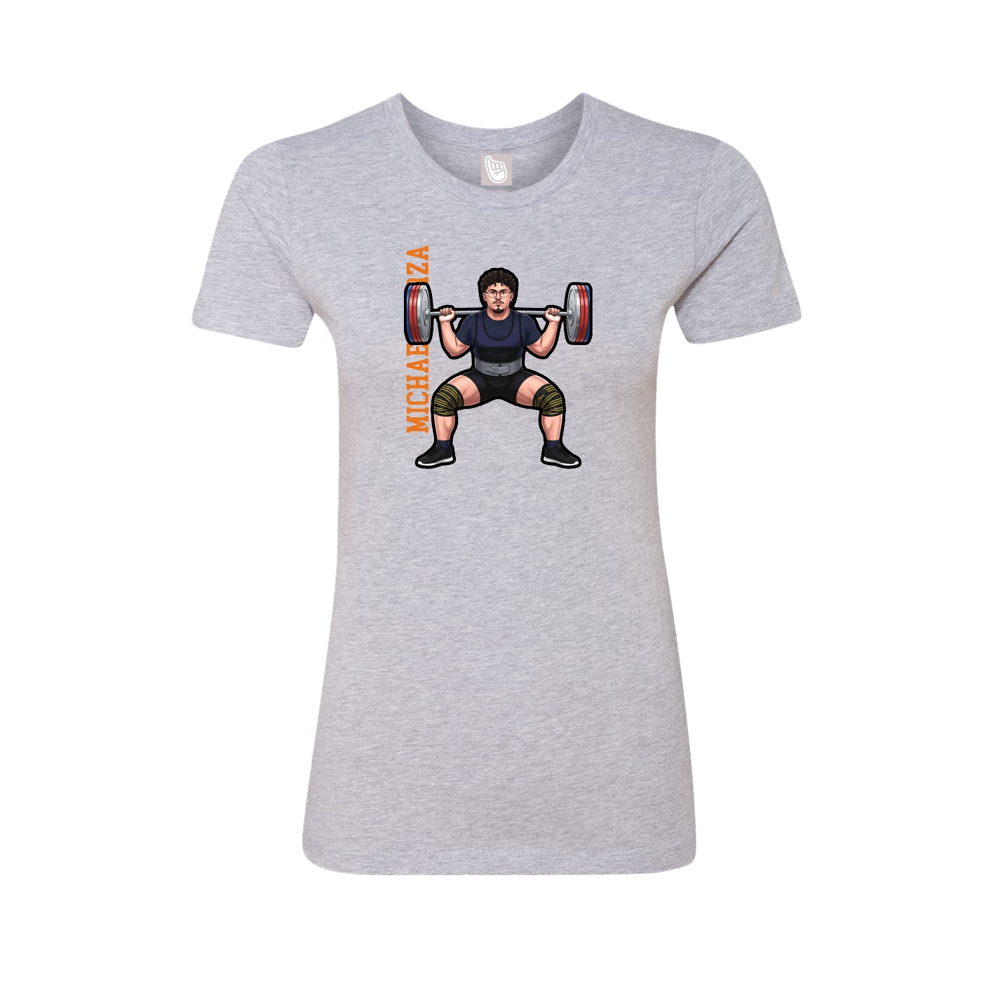 Womens Tee — Name Vertical in Grey