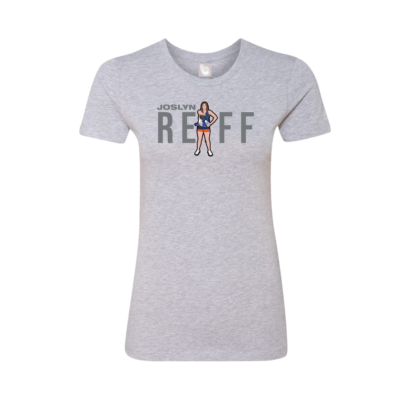 Fitted Women's Tee — Player Name in Grey