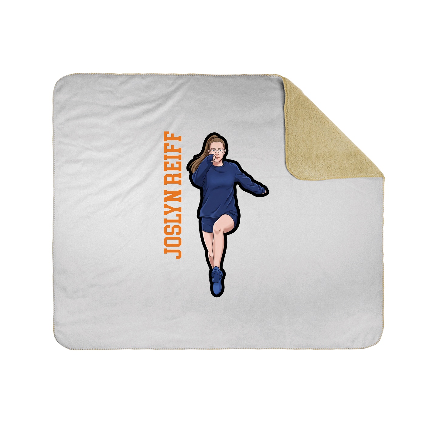 Throw Blanket — Name Vertical in White