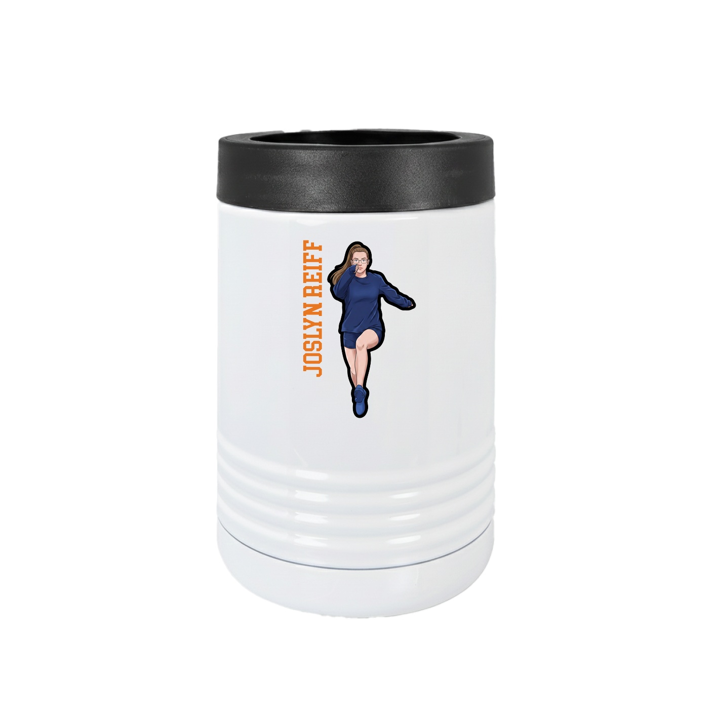 Beverage Holder — Name Vertical in White