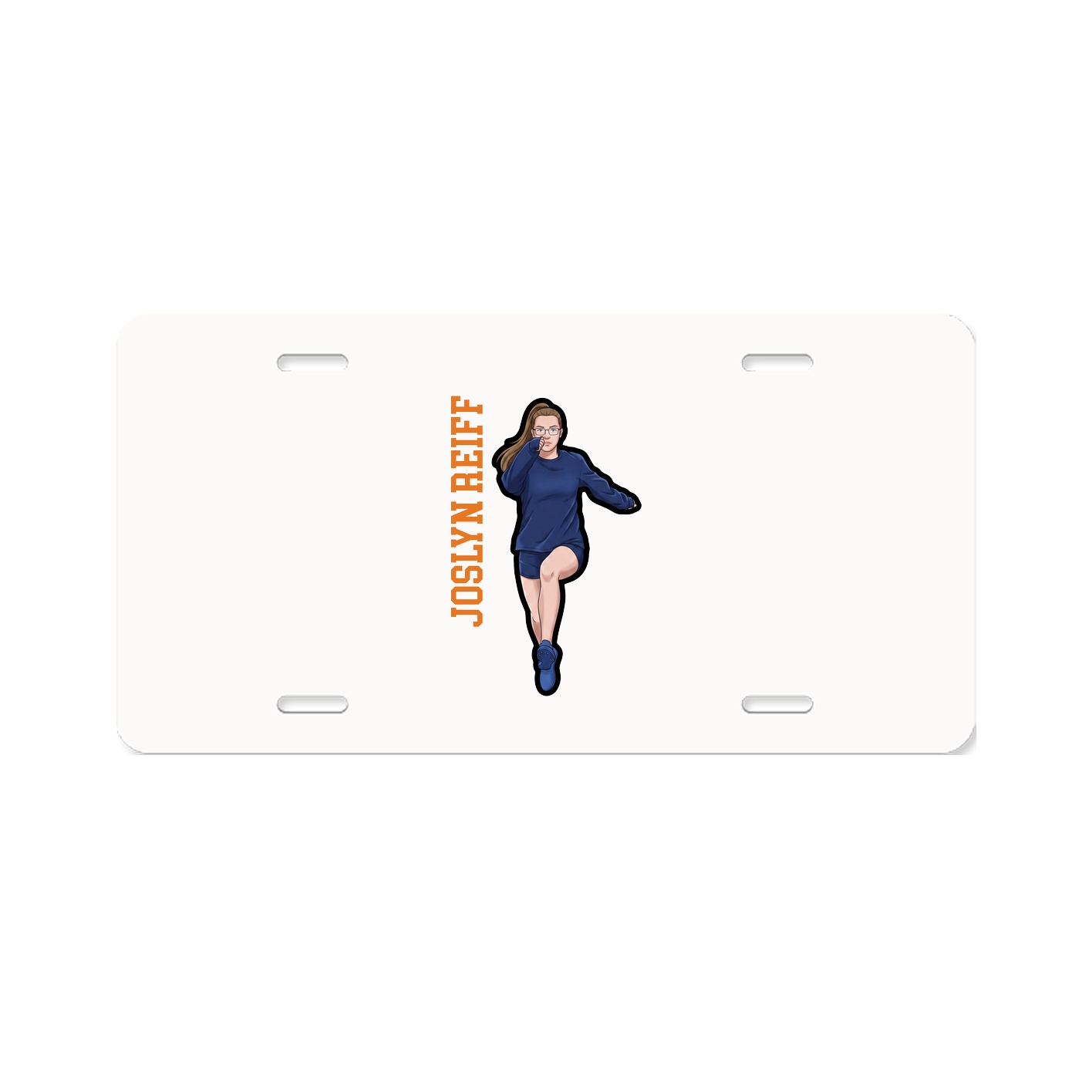 License Plate — Name Vertical in Classic