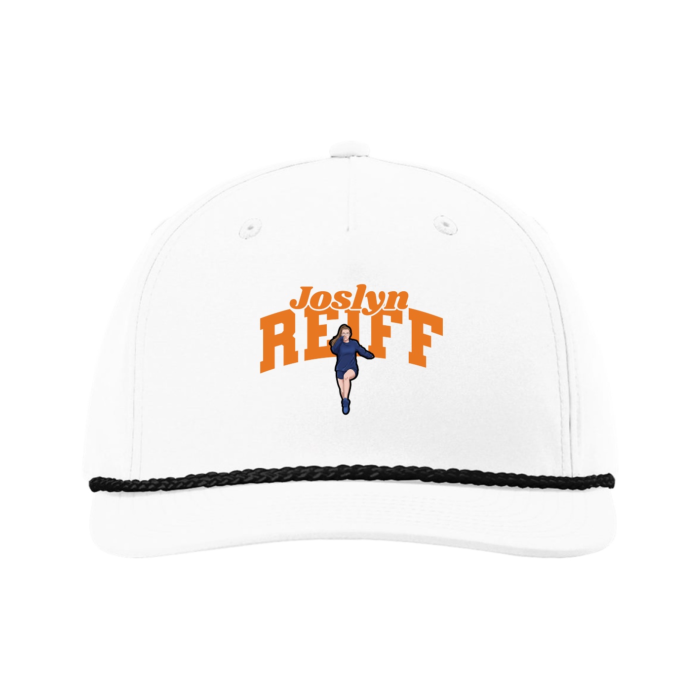 Five-Panel Classic Rope Cap — Signature Arch in White
