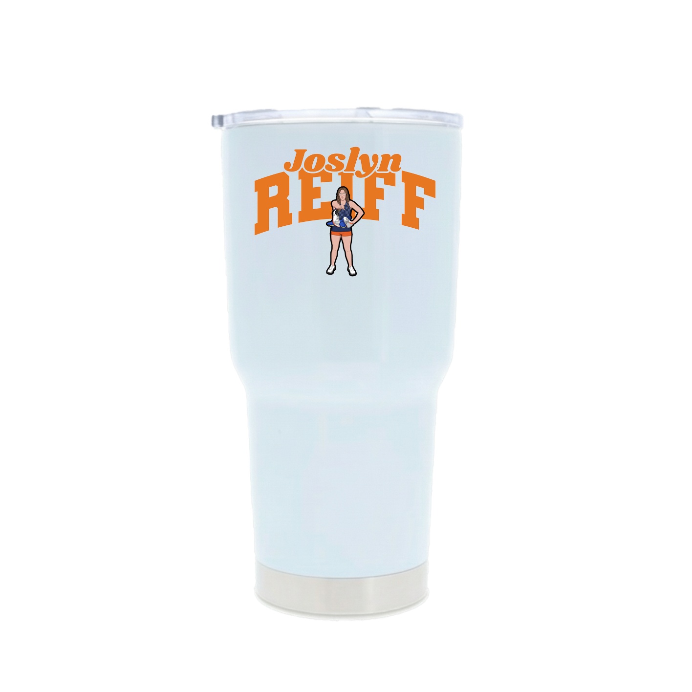 30oz Stainless Steel Tumbler — Signature Arch in White