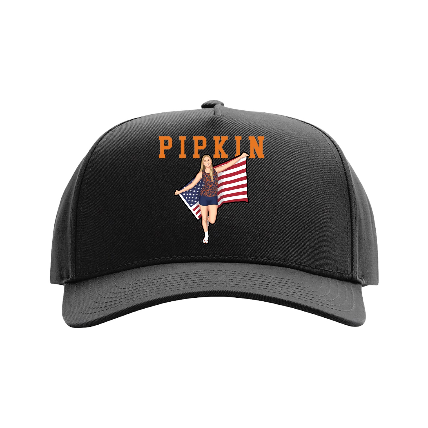 Full Fabric Five-Panel Champ Cap — Shirsey in Black