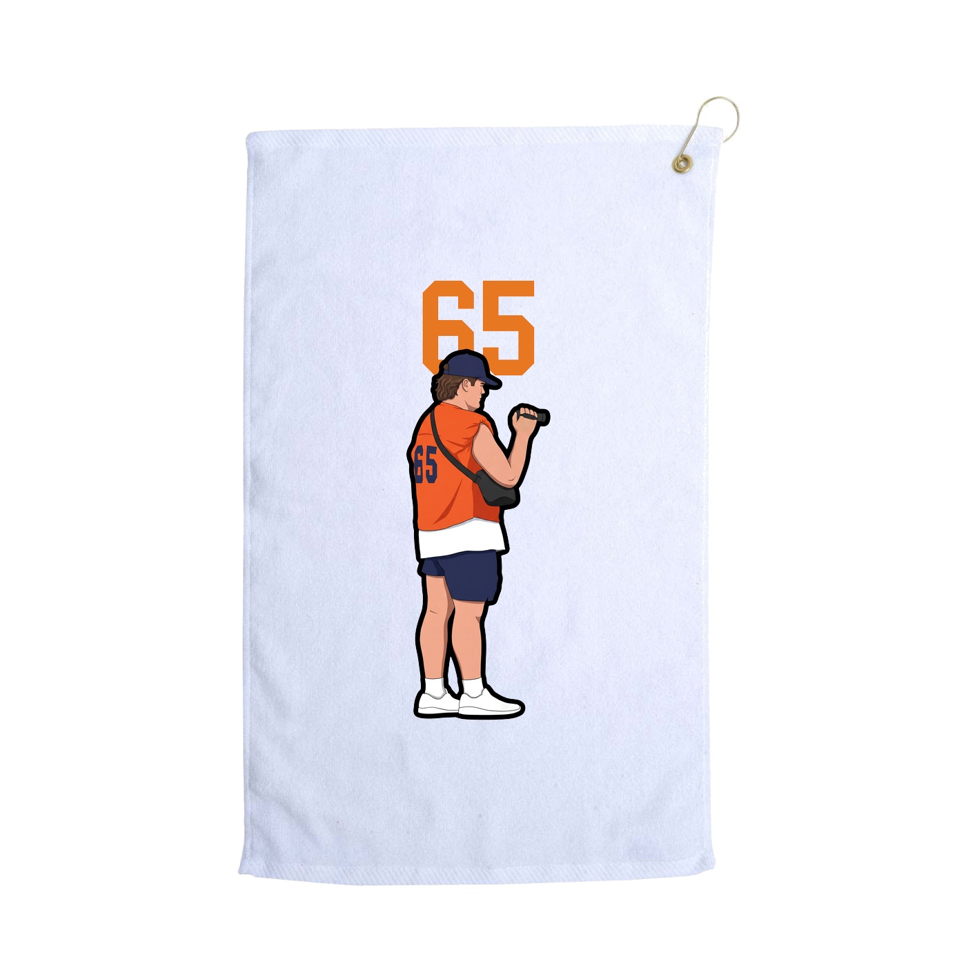 Golf Towel — Number Top in White