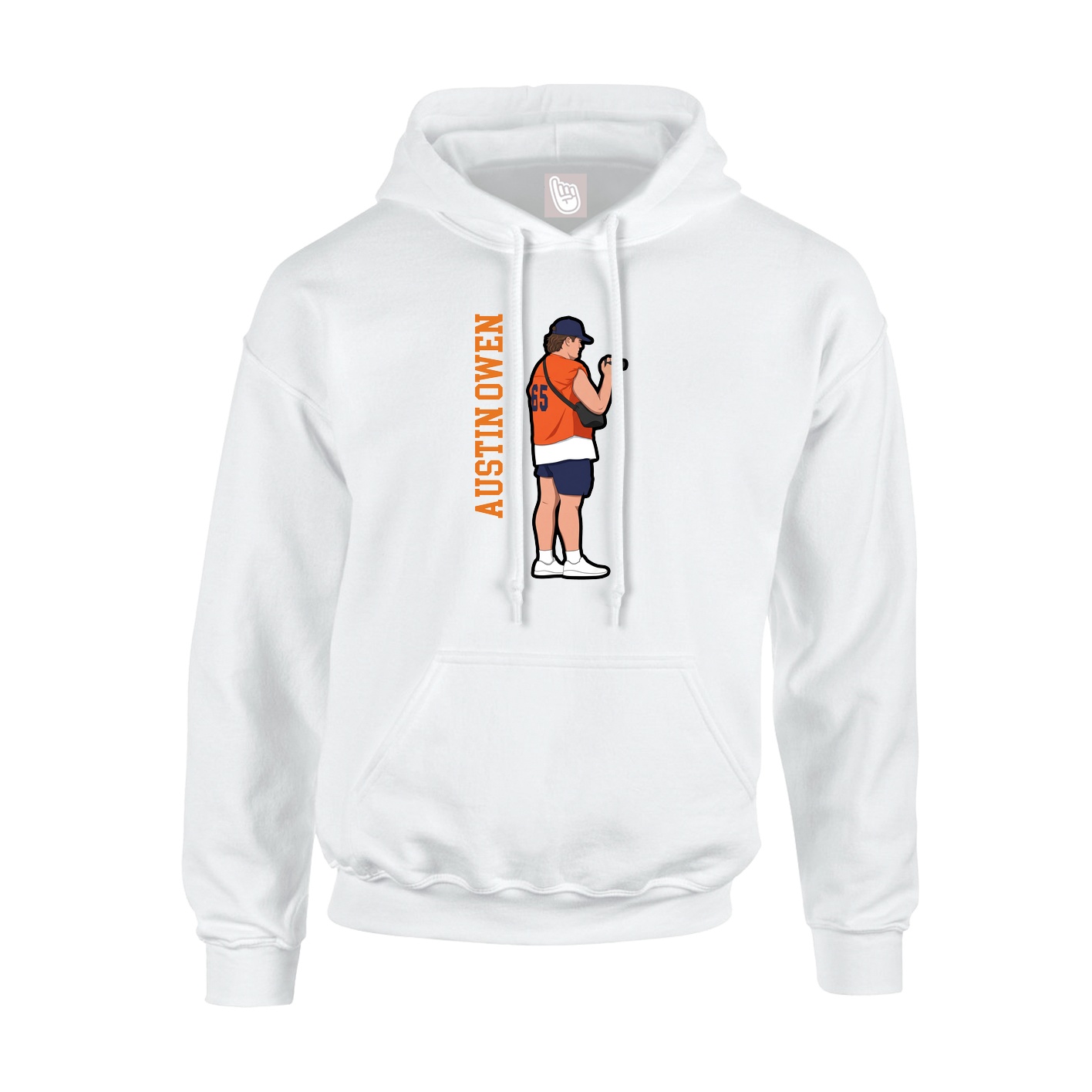 Hoodie — Name Vertical in White