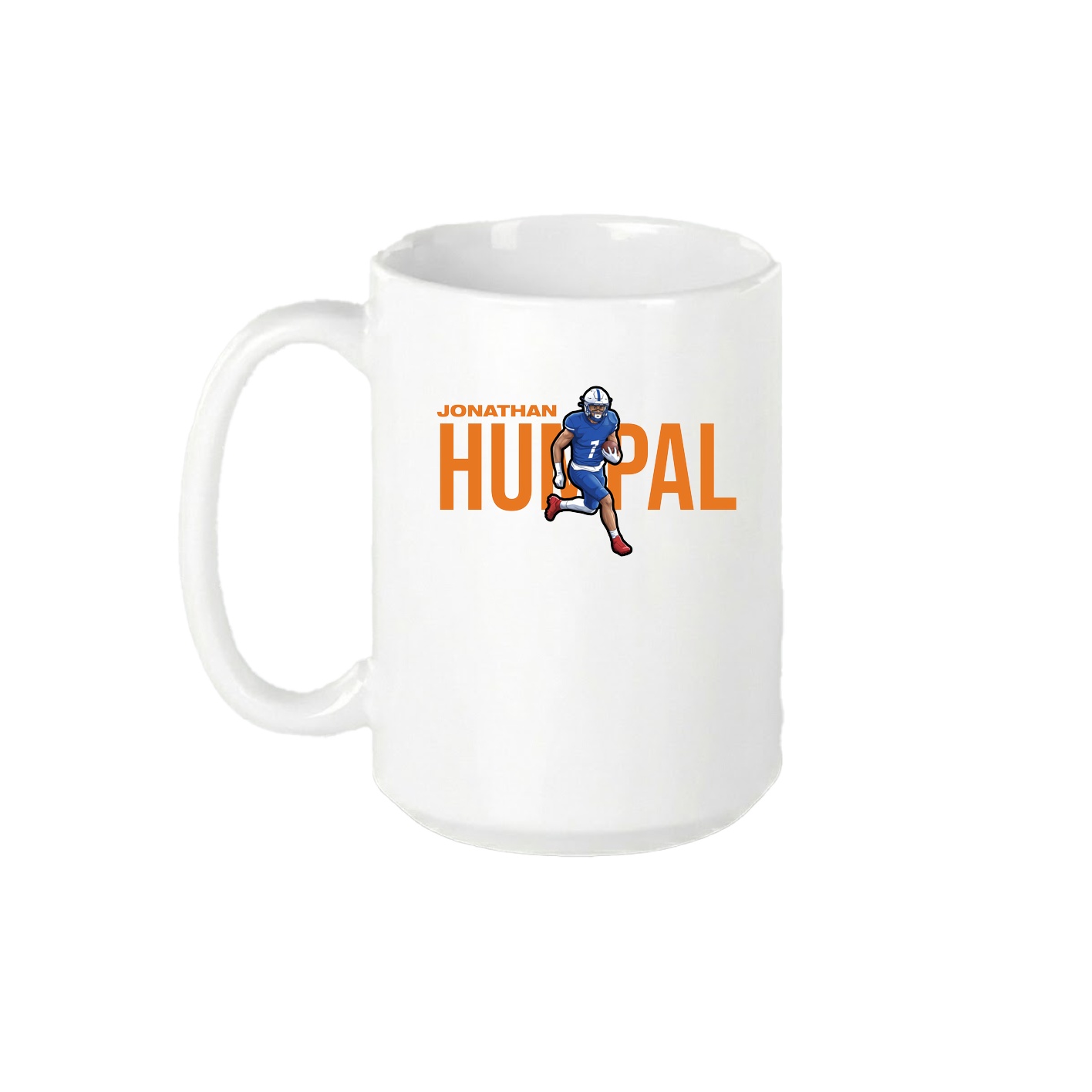 15oz Coffee Mug — Player Name in White