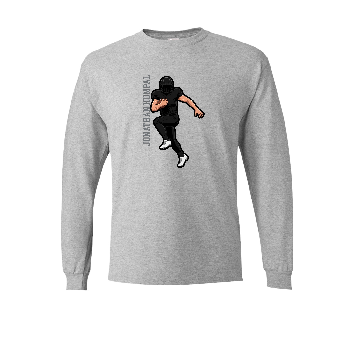 Long Sleeve Tee — Name Vertical in Grey