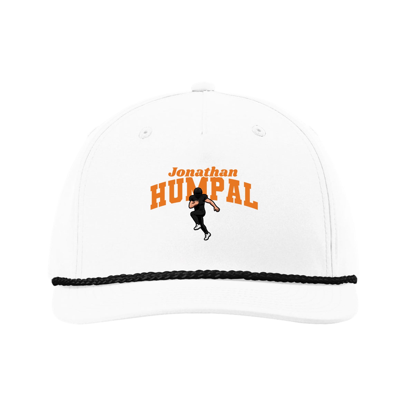 Five-Panel Classic Rope Cap — Signature Arch in White