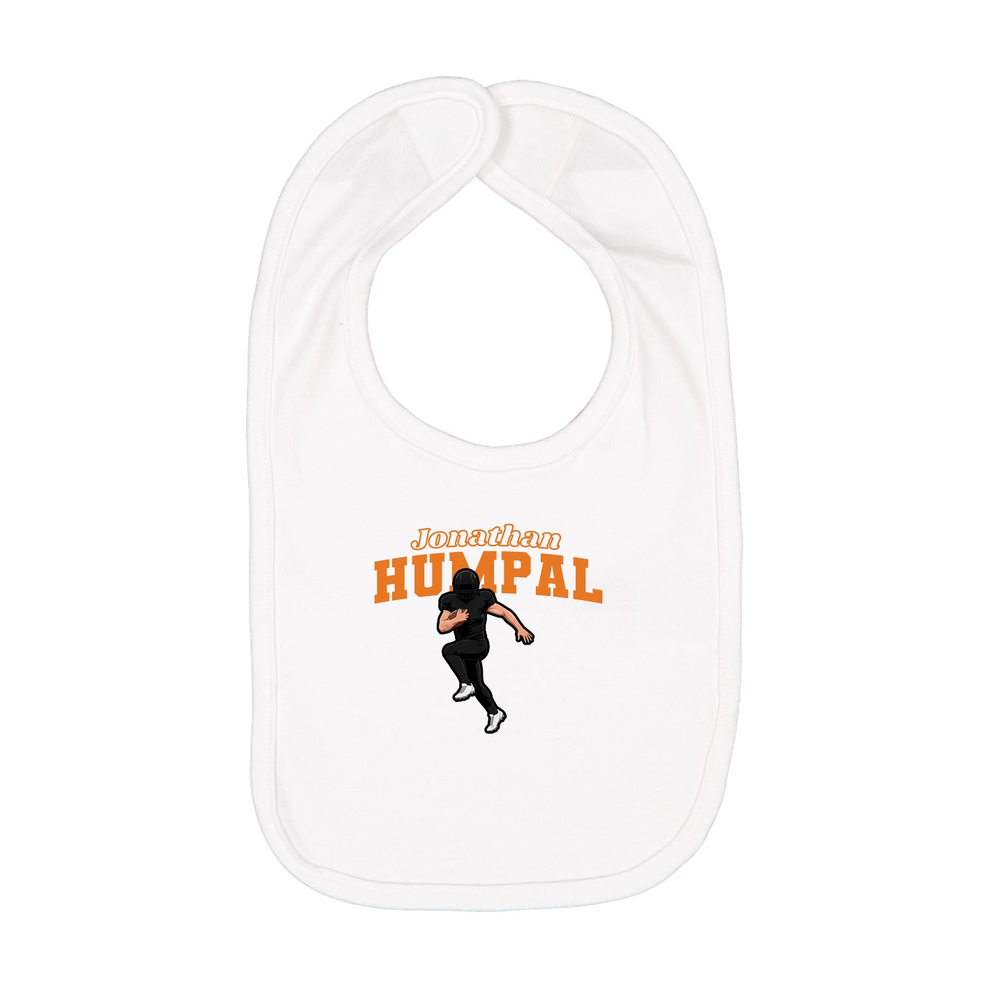 Infant Bib — Name Arch in White