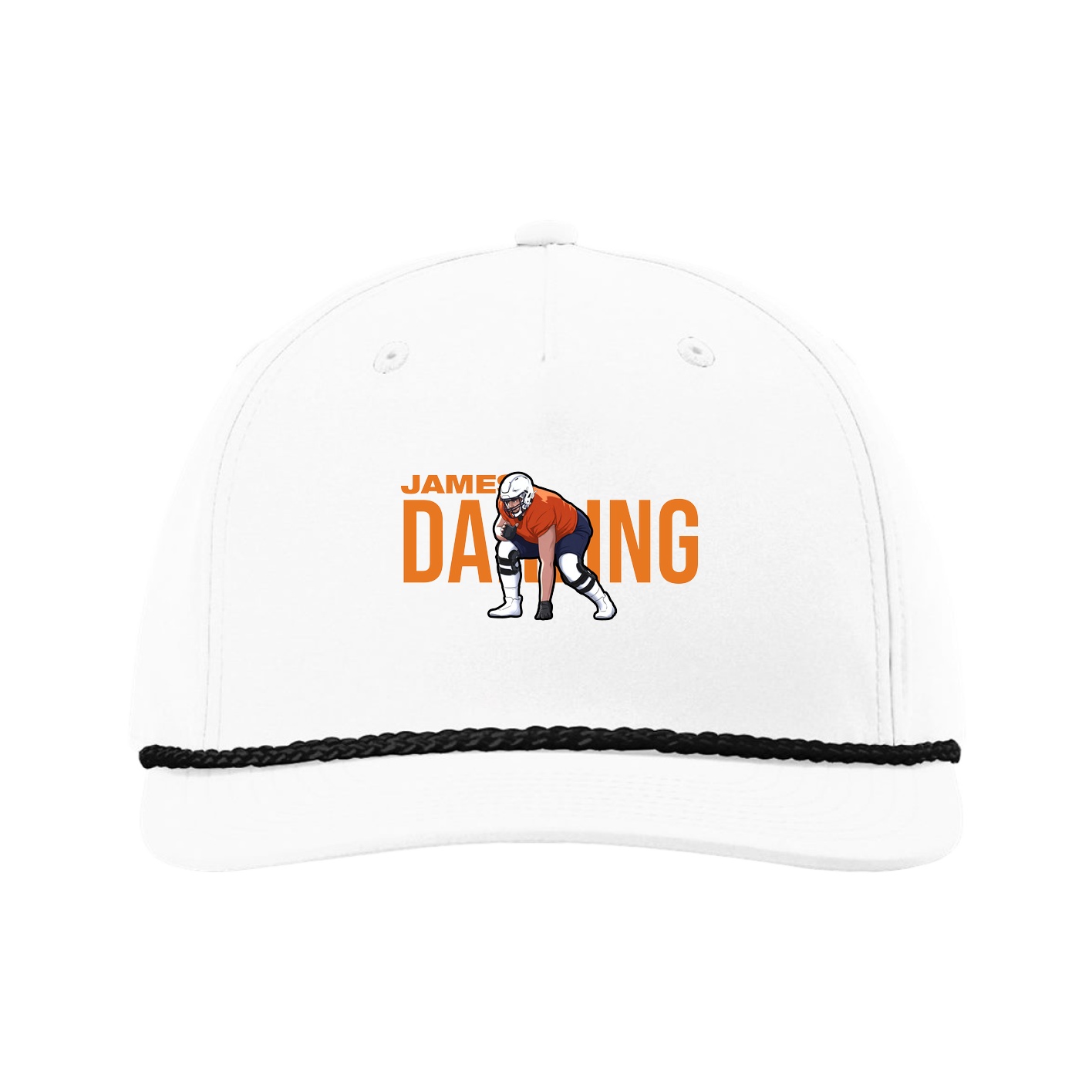 Five-Panel Classic Rope Cap — Player Name in White