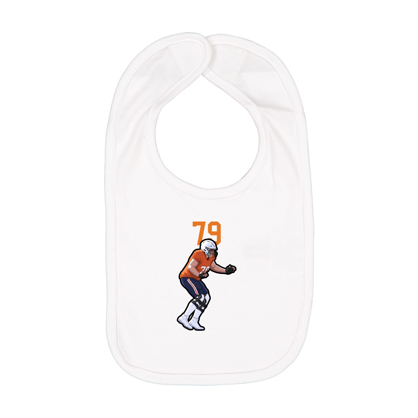 Infant Bib — Number Top in White