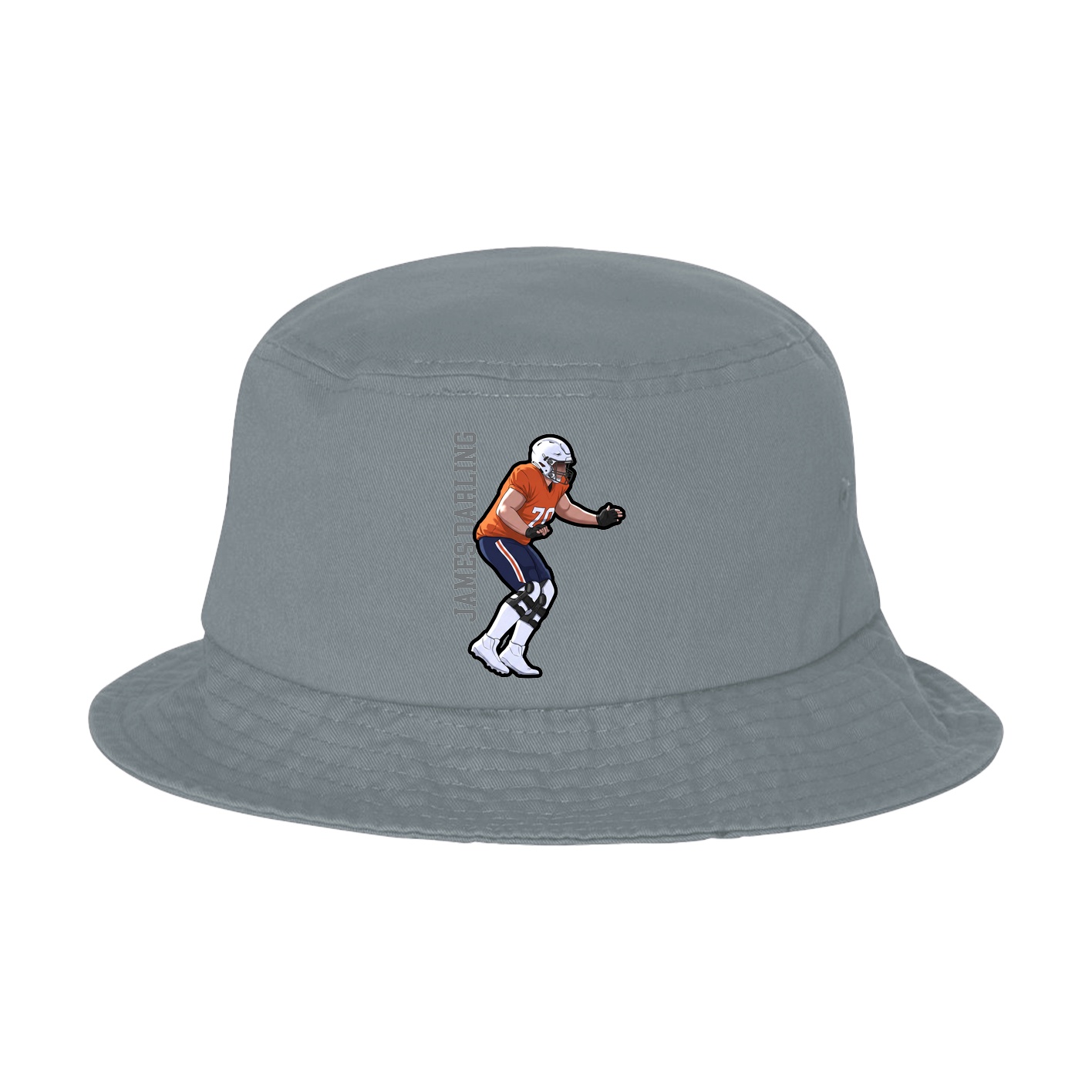 Bucket Cap — Name Vertical in Grey