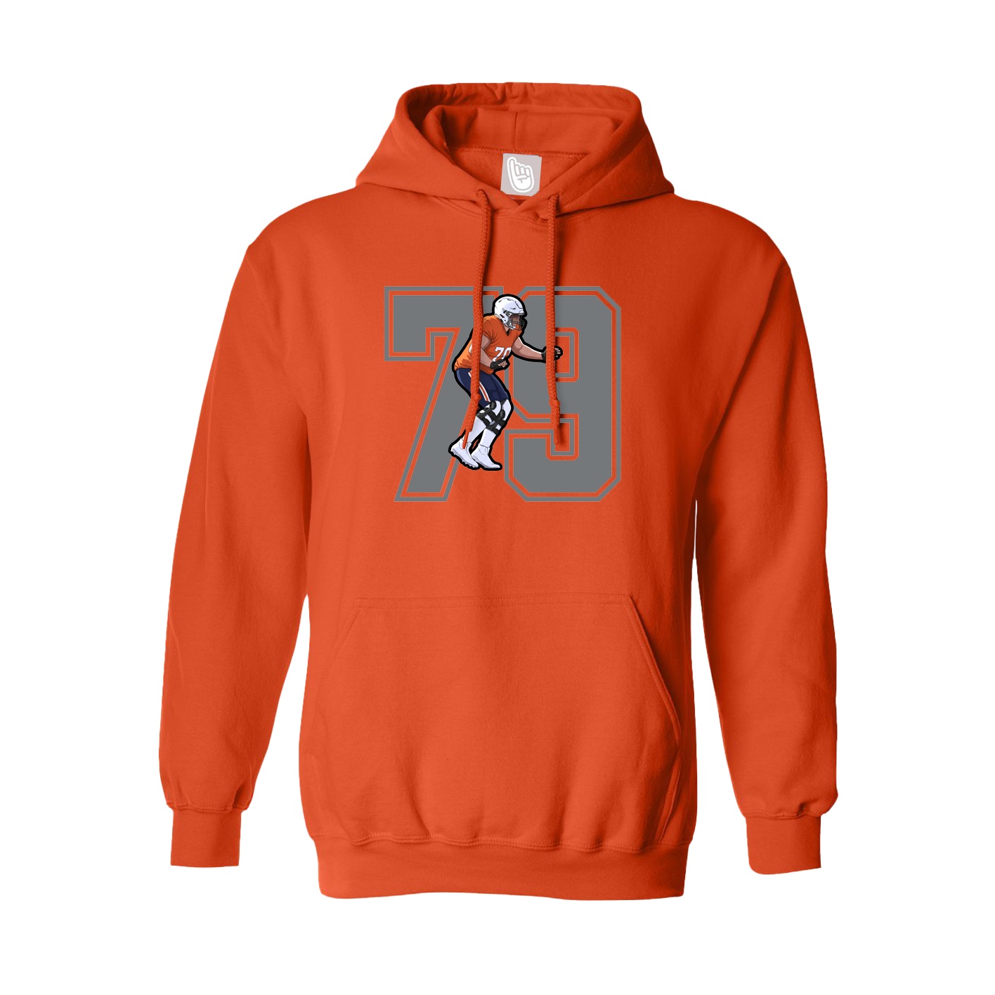 Hoodie — Number in Orange