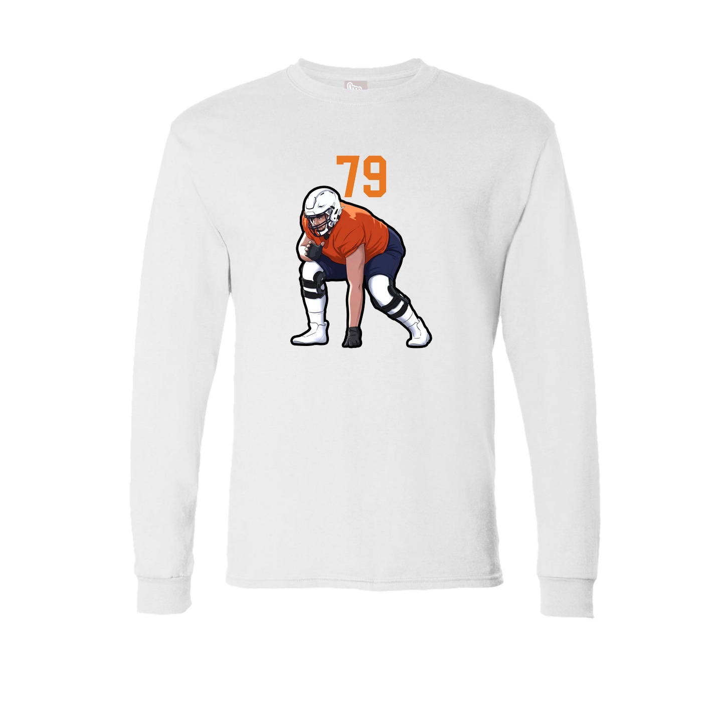 Long Sleeve Tee — Number Top in White
