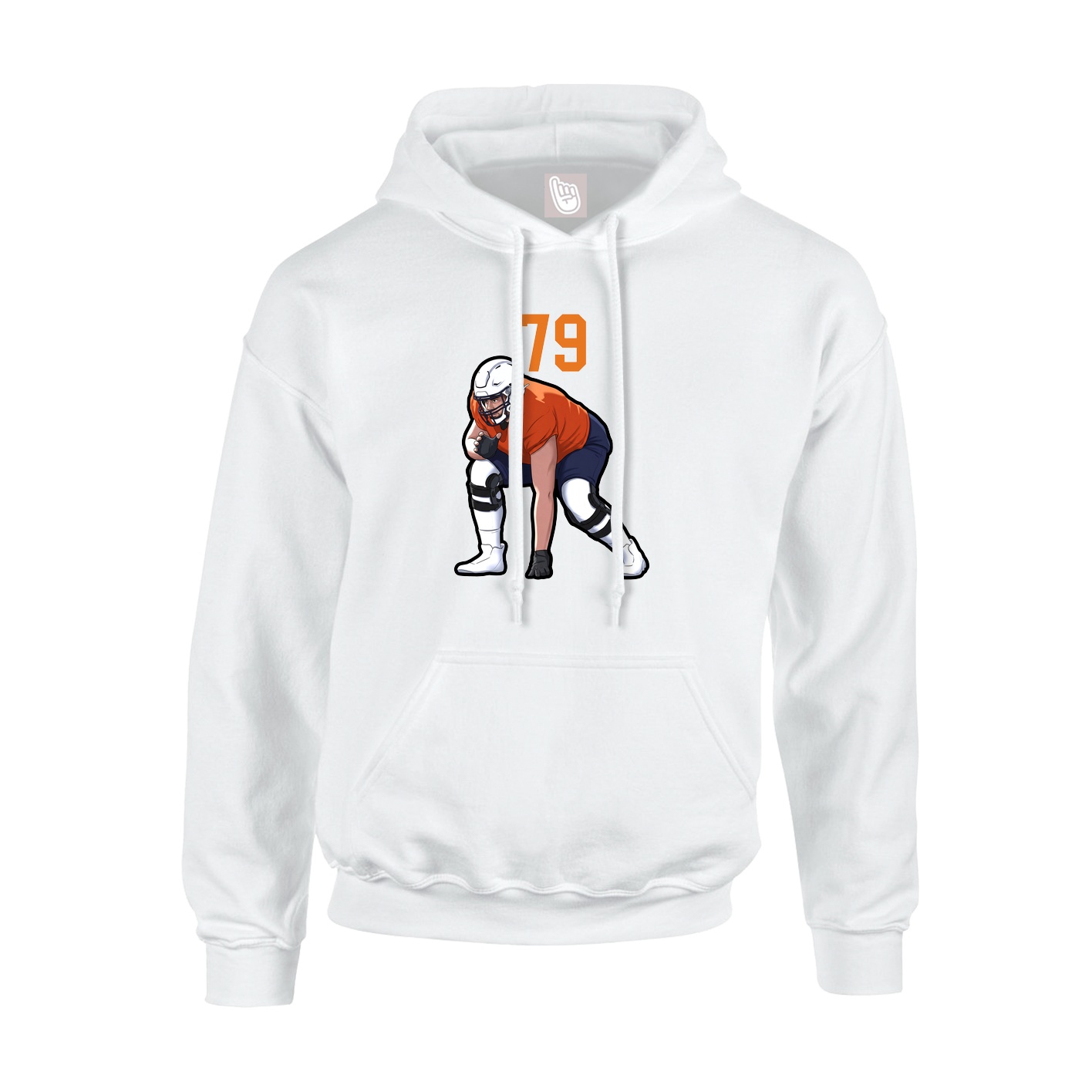 Youth Hoodie — Number Top in White