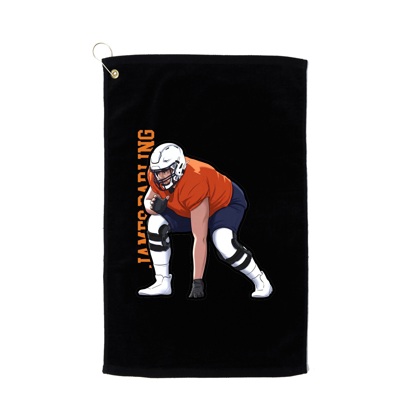 Golf Towel — Name Vertical in Black