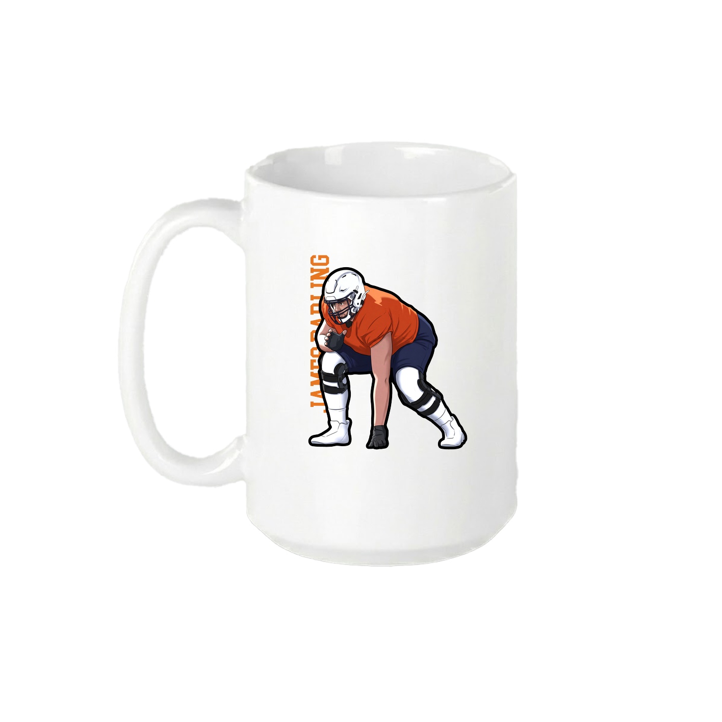 15oz Coffee Mug — Name Vertical in White