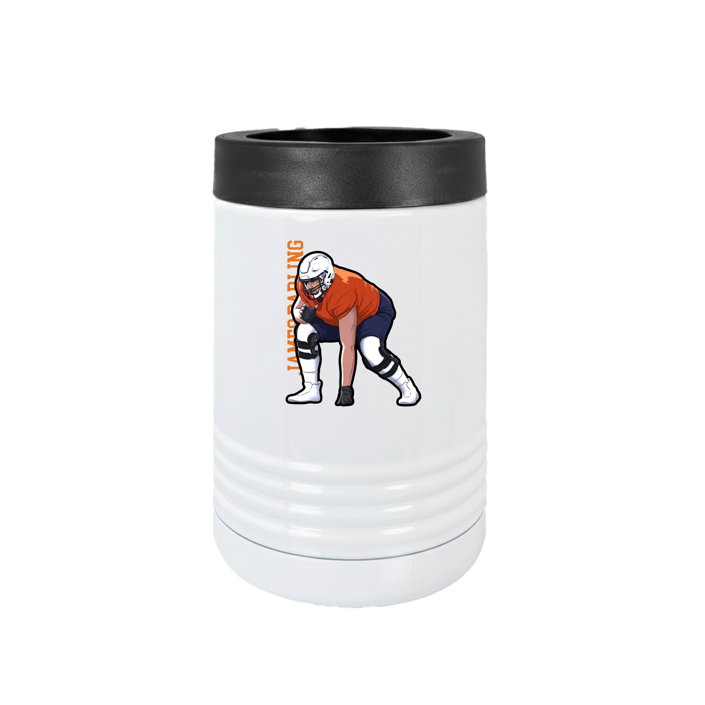 Beverage Holder — Name Vertical in White