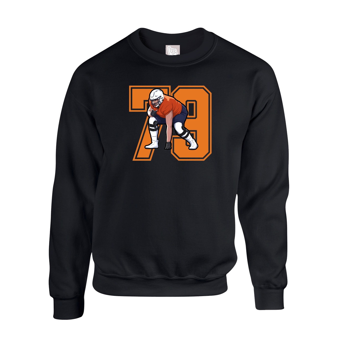 Fleece Crew — Number in Black
