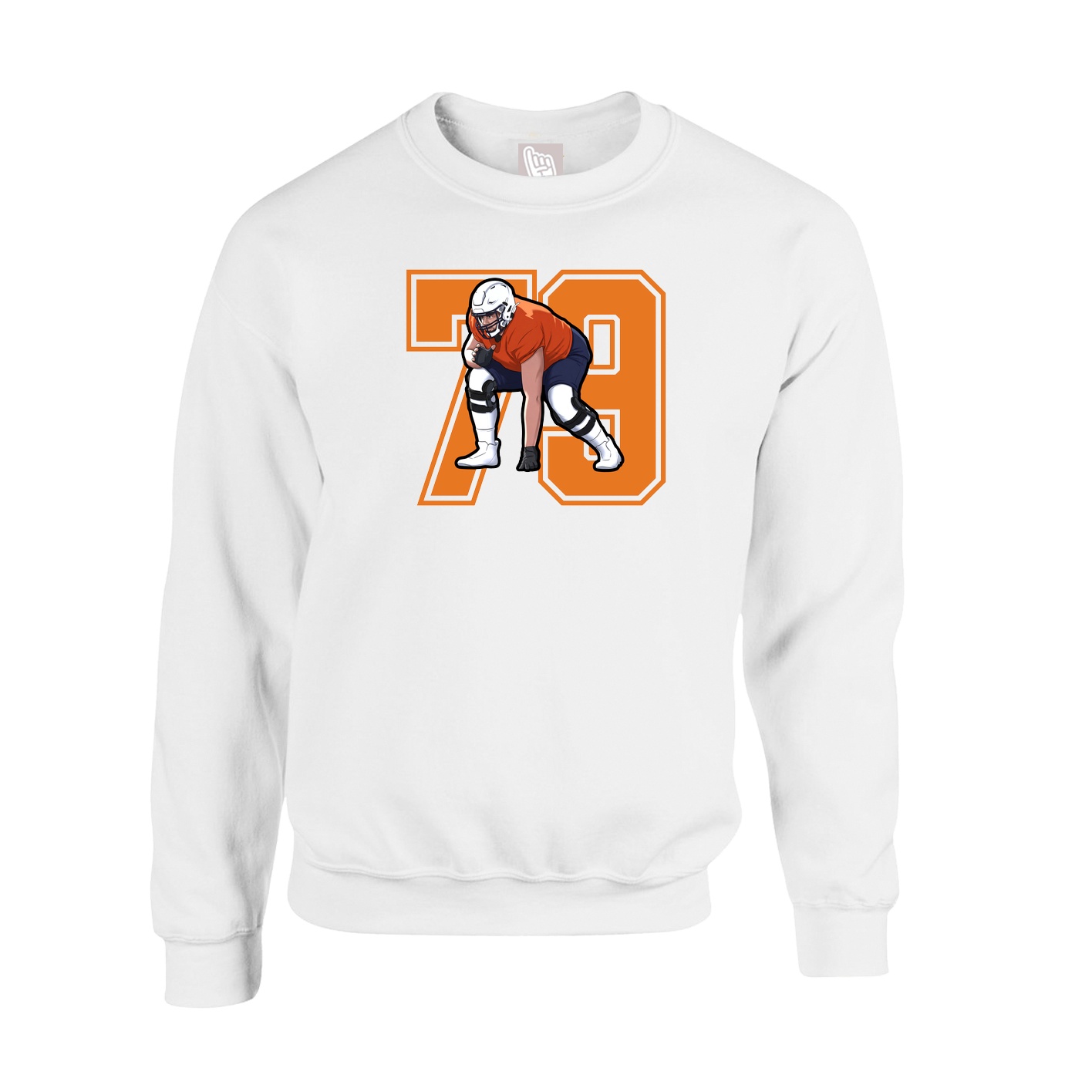 Fleece Crew — Number in White