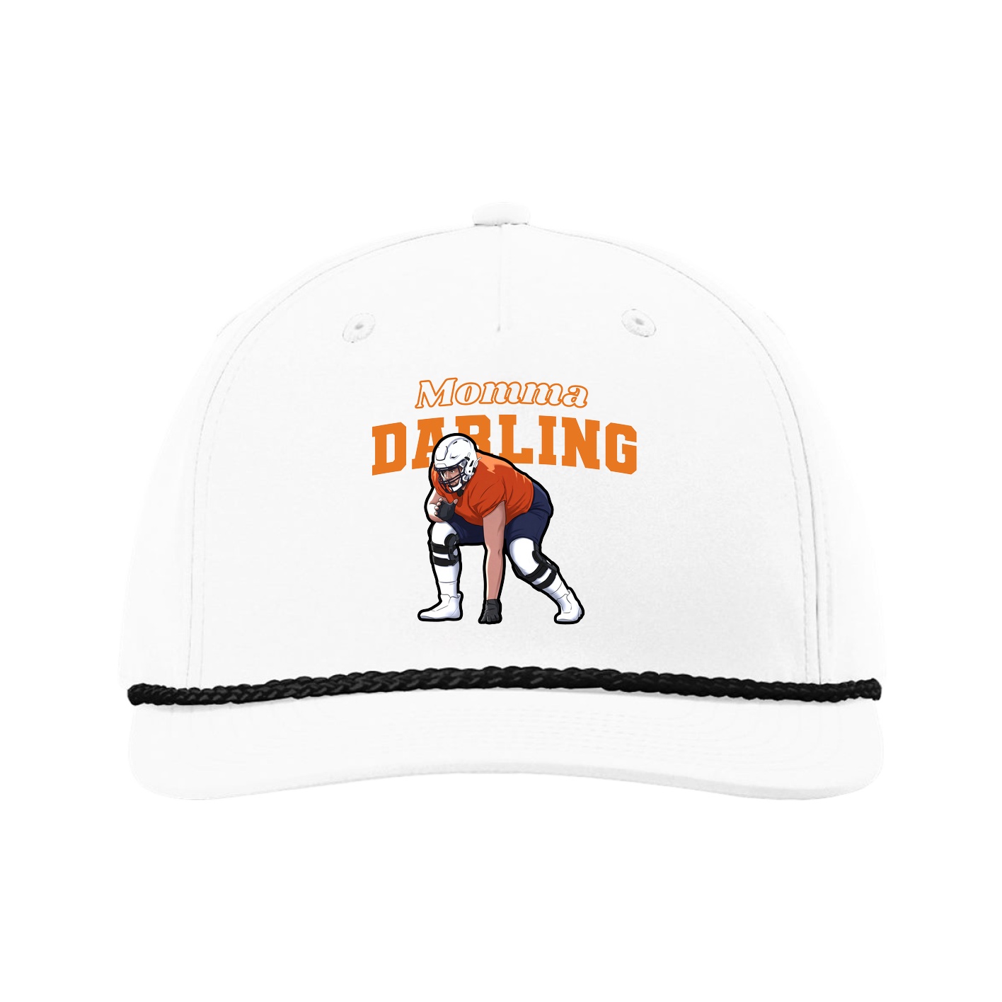 Five-Panel Classic Rope Cap — Mothers Day Block in White