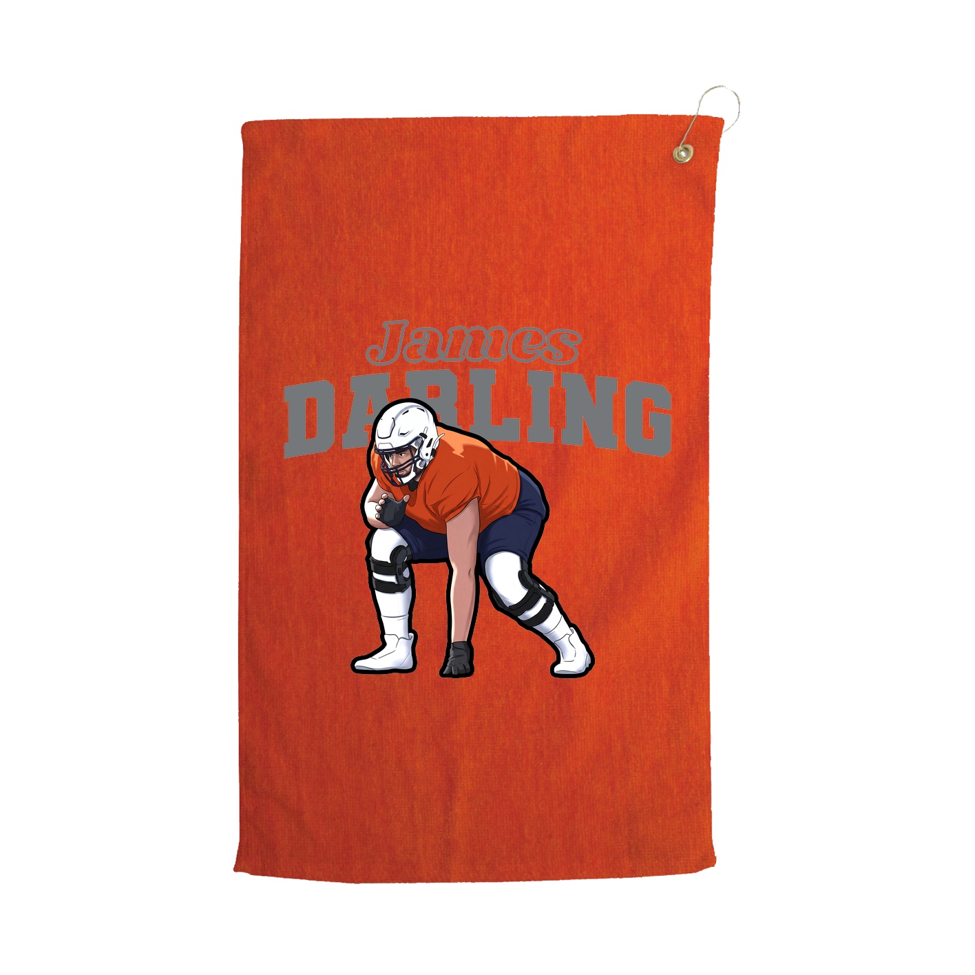 Golf Towel — Name Arch in Orange