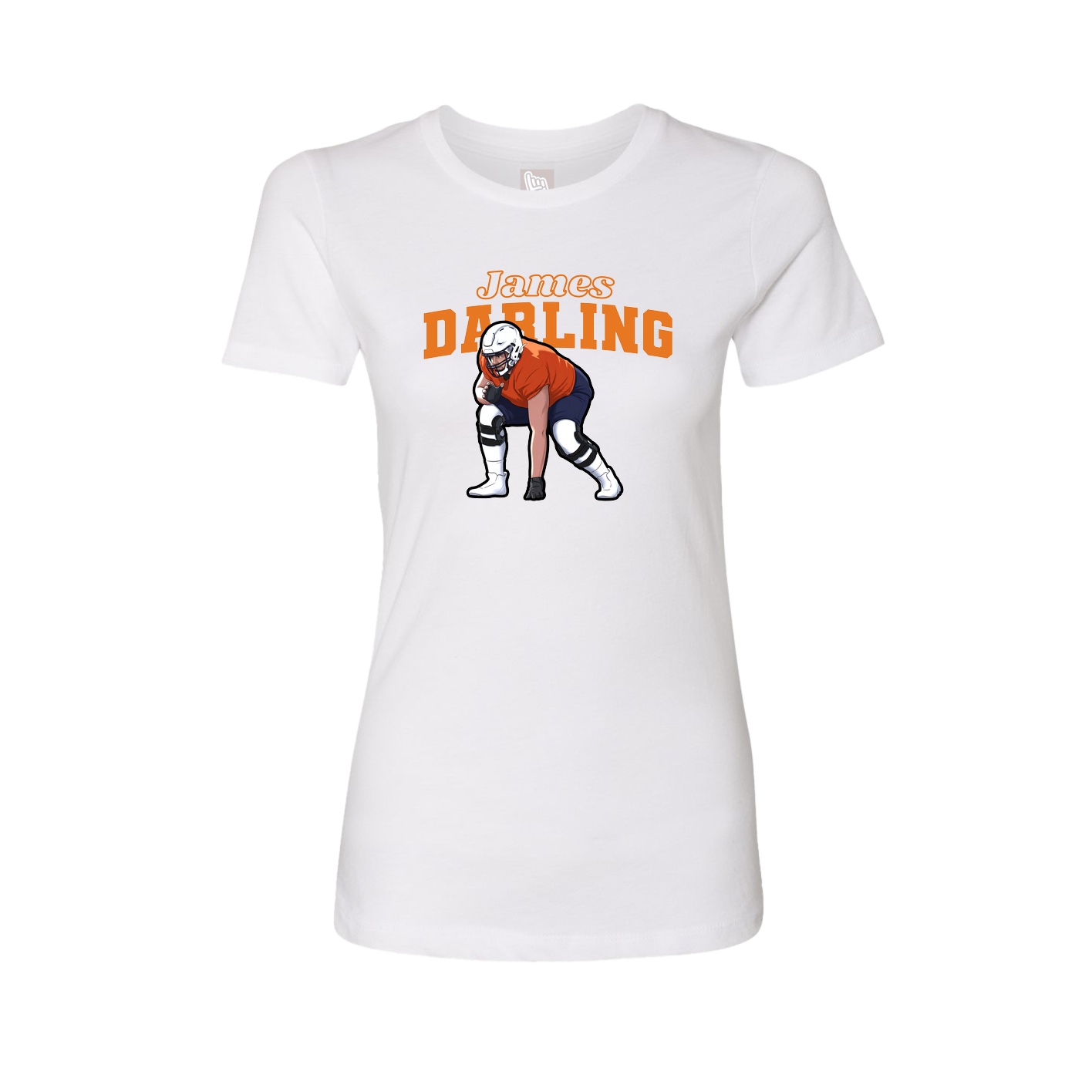 Womens Tee — Name Arch in White
