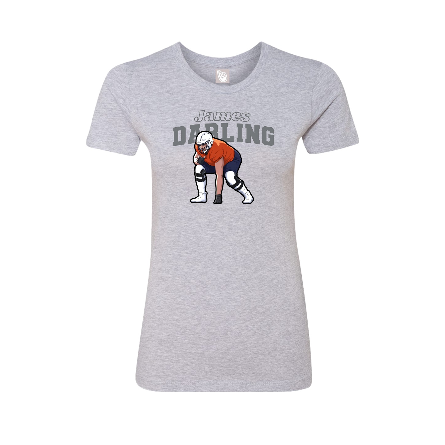 Womens Tee — Name Arch in Grey