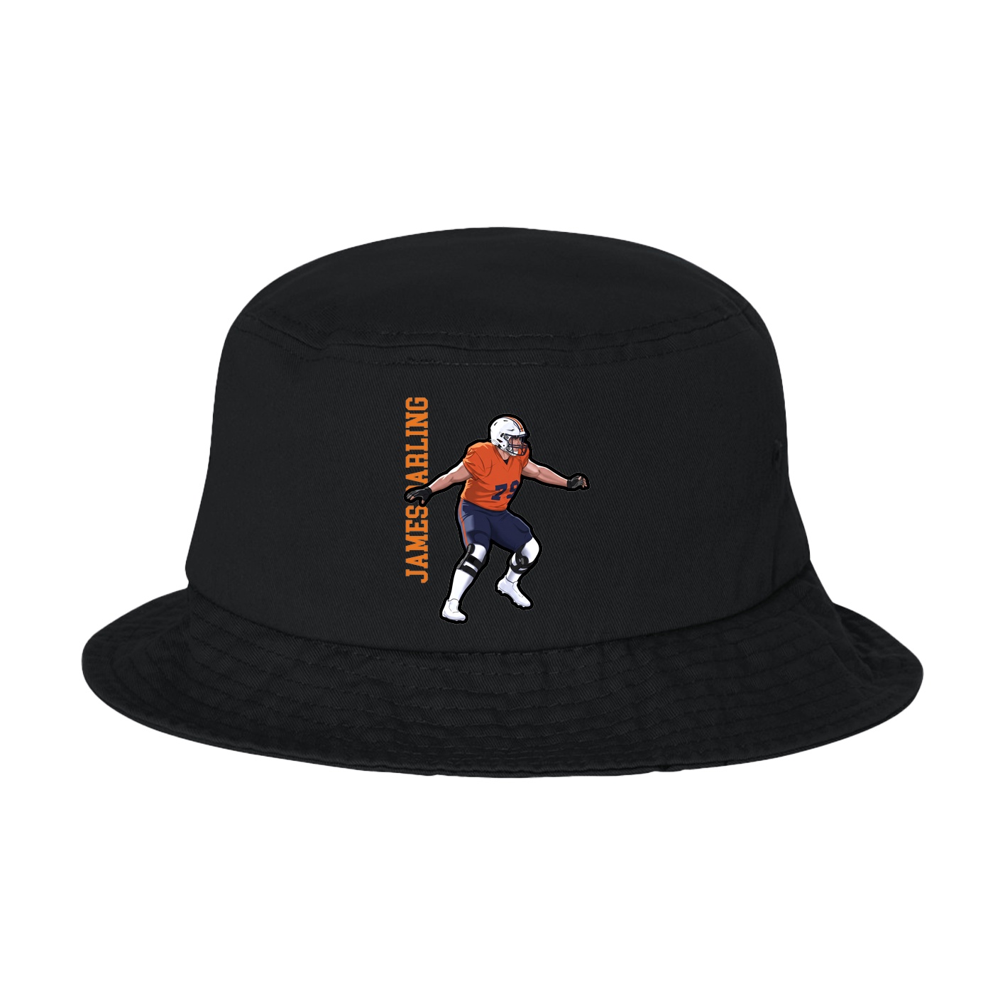 Bucket Cap — Name Vertical in Black