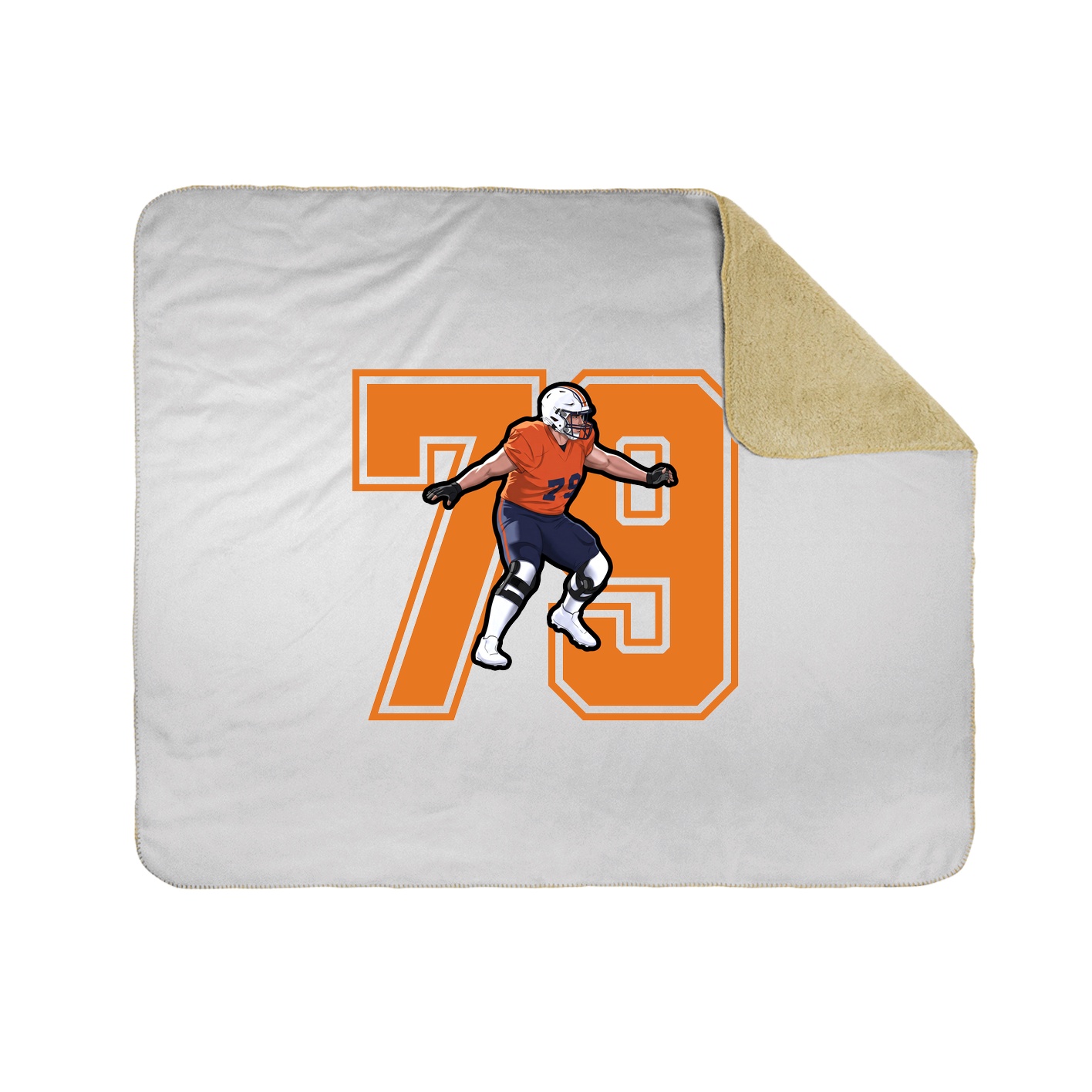 Throw Blanket — Number in White