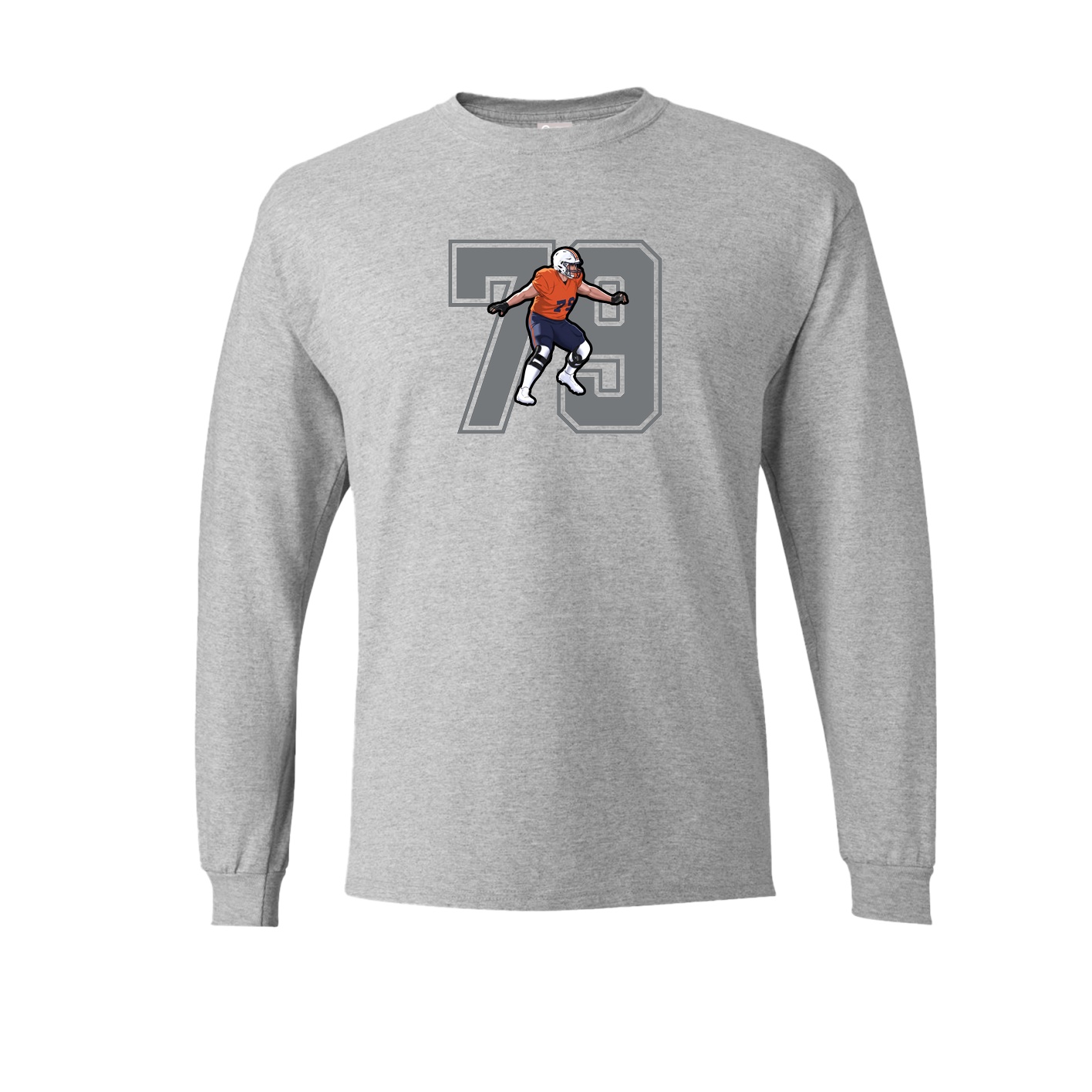 Long Sleeve Tee — Number in Grey