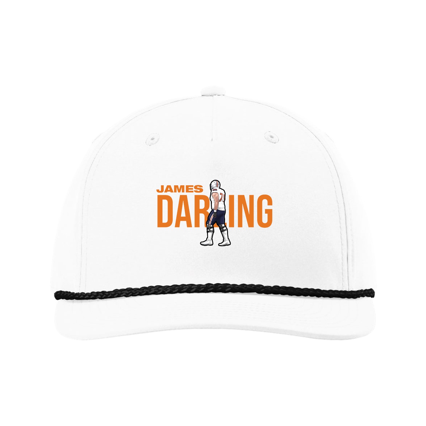 Five-Panel Classic Rope Cap — Player Name in White