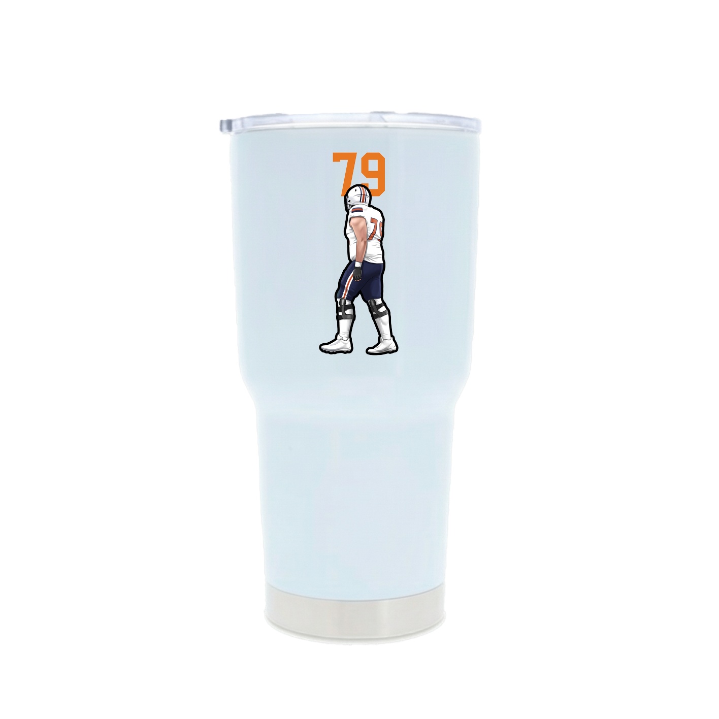 30oz Stainless Steel Tumbler — Number Top in White