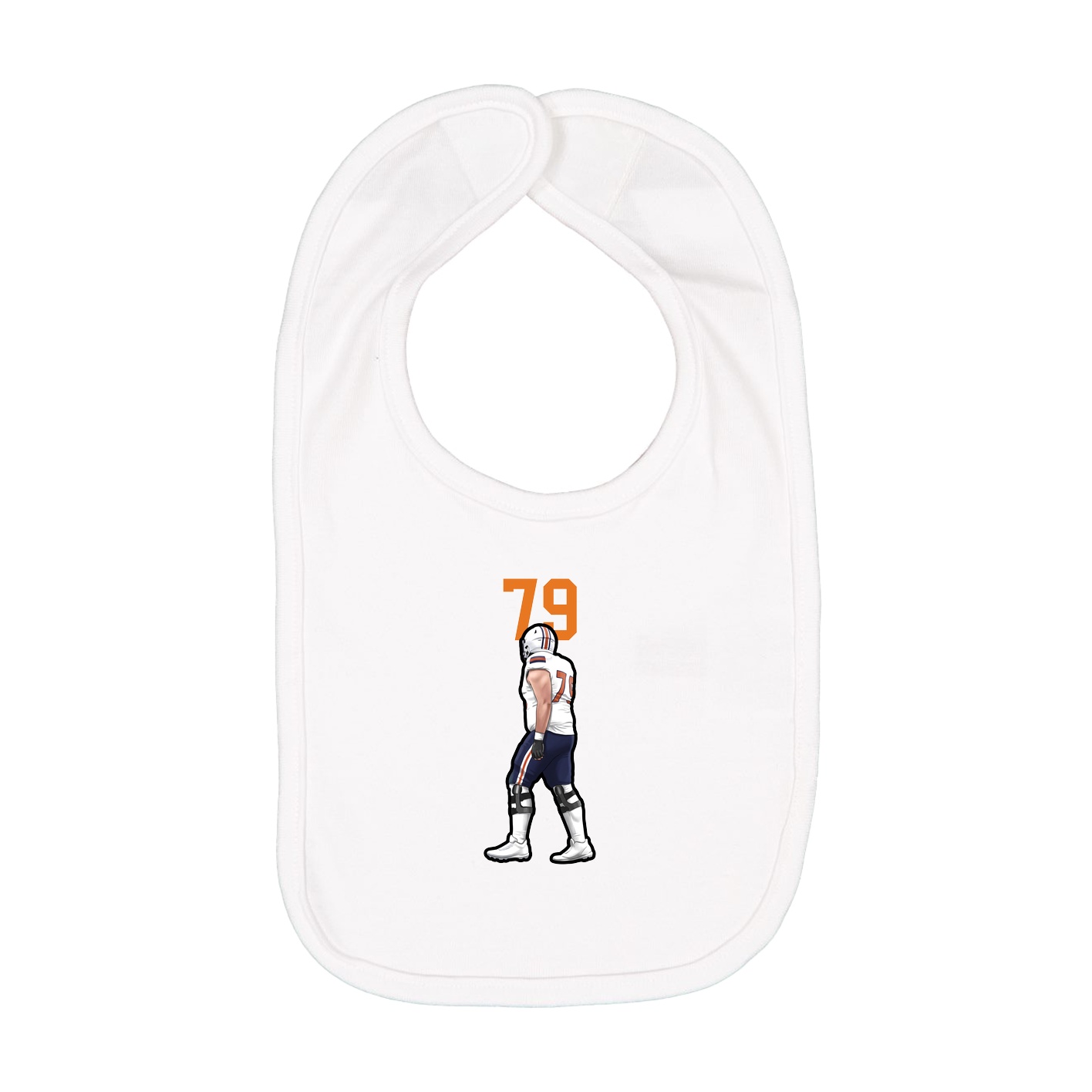 Infant Bib — Number Top in White