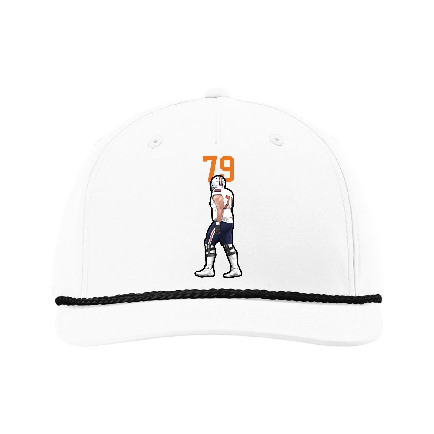 Five-Panel Classic Rope Cap — Number Top in White