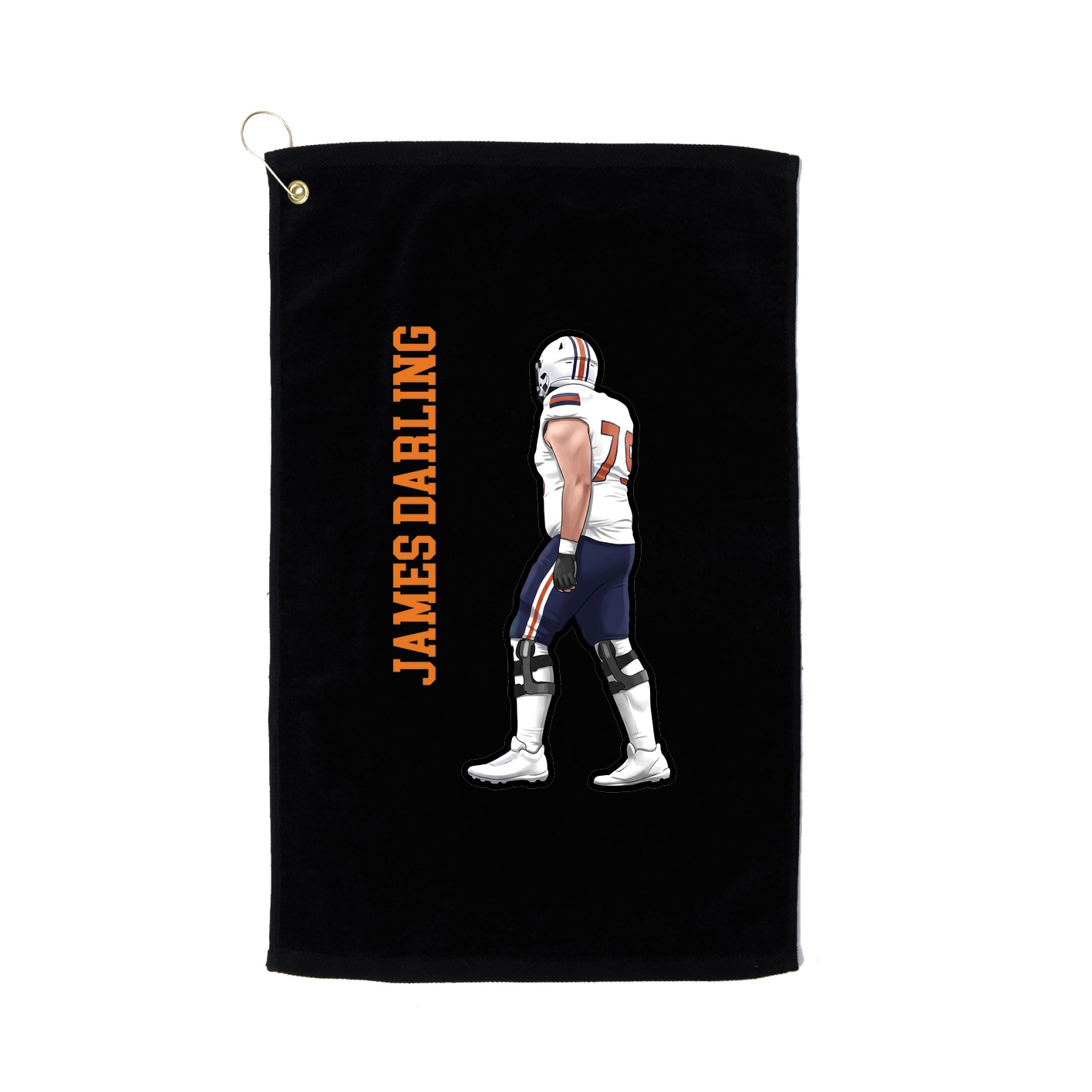 Golf Towel — Name Vertical in Black