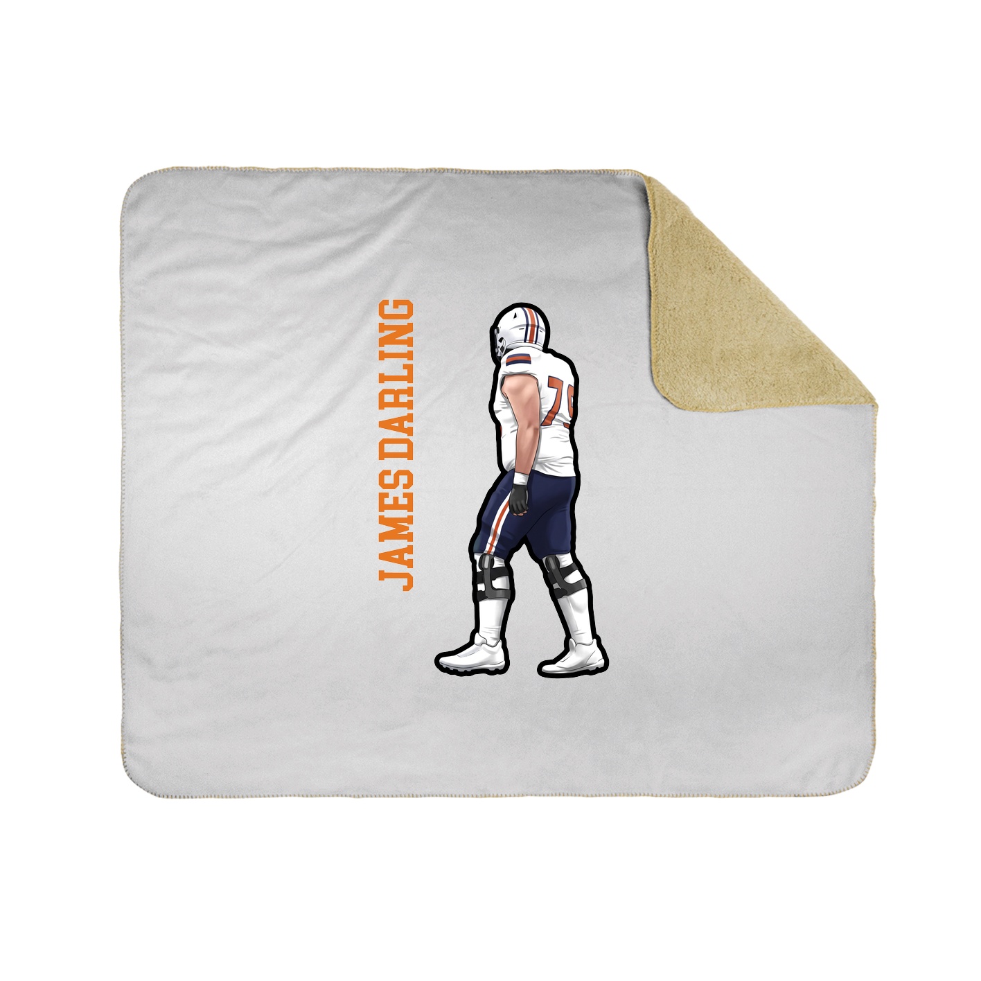 Throw Blanket — Name Vertical in White