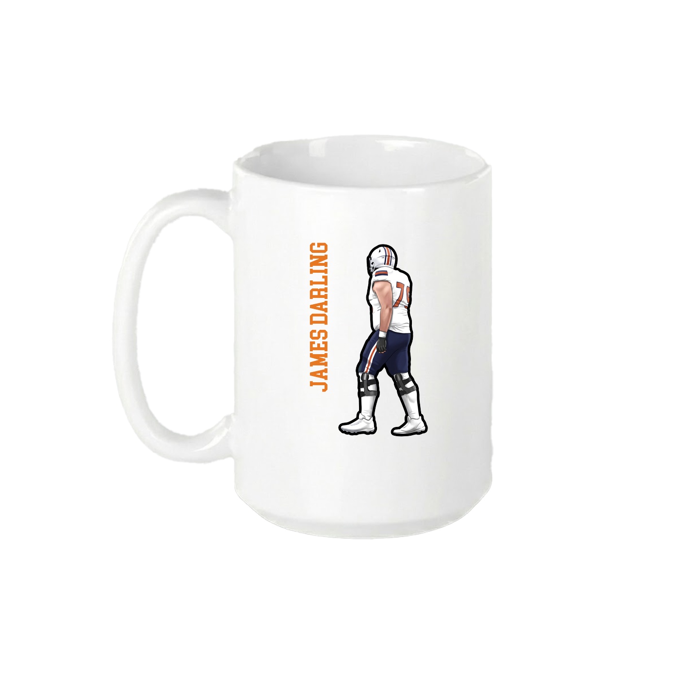 15oz Coffee Mug — Name Vertical in White