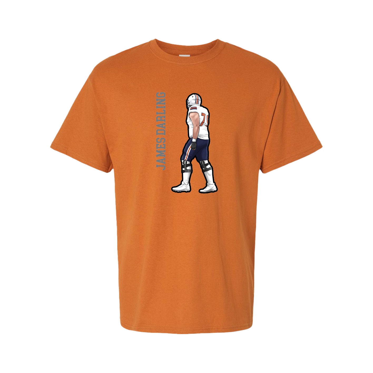Tee — Name Vertical in Orange