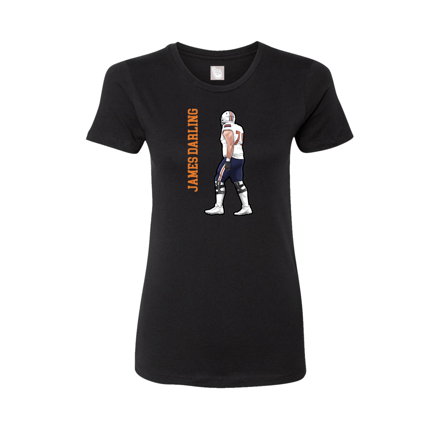 Womens Tee — Name Vertical in Black