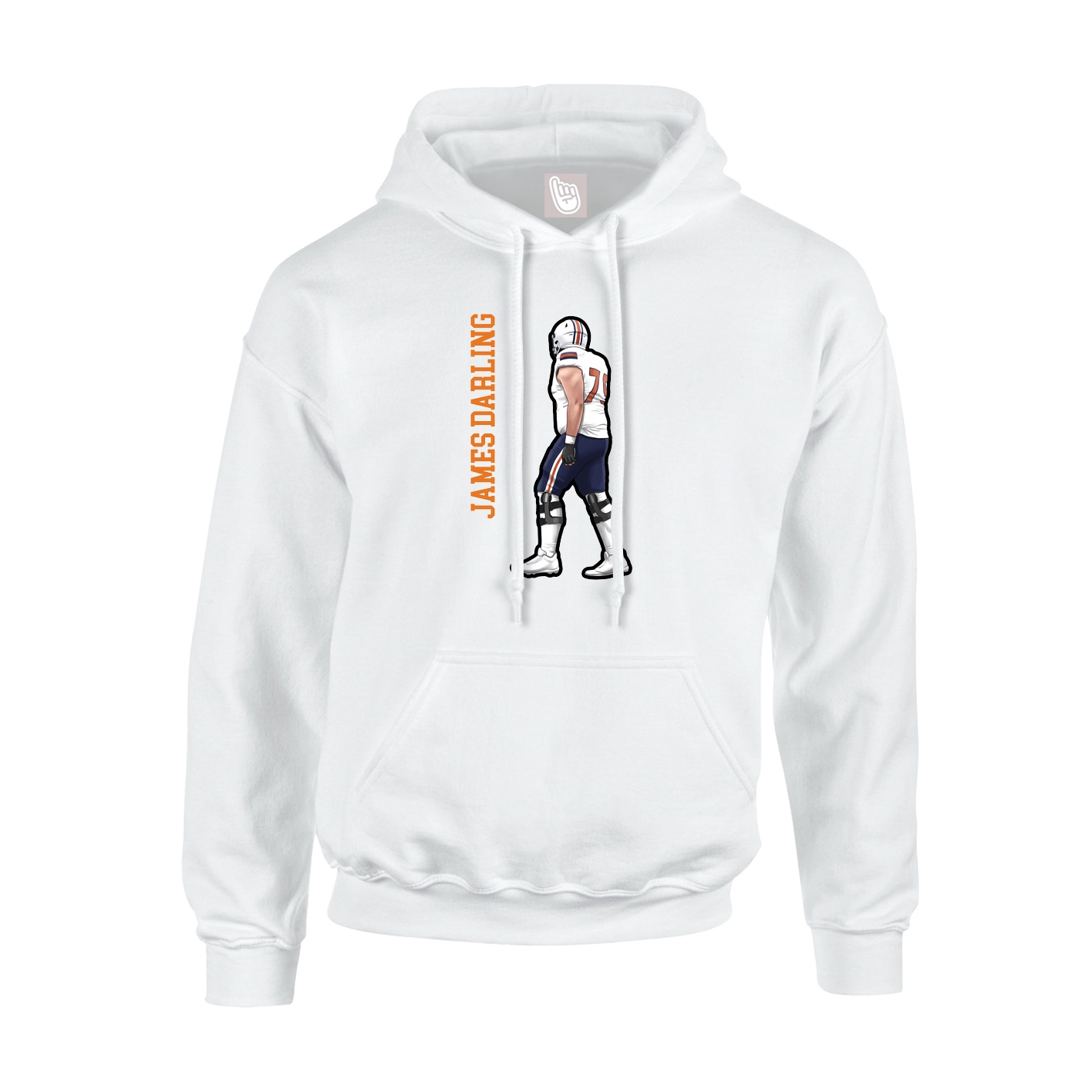 Youth Hoodie — Name Vertical in White