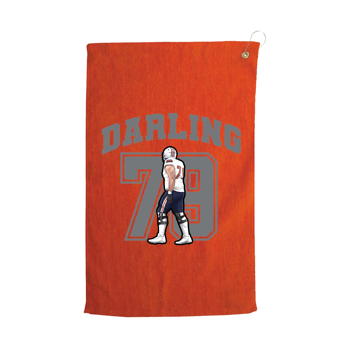 Golf Towel — Number in Orange