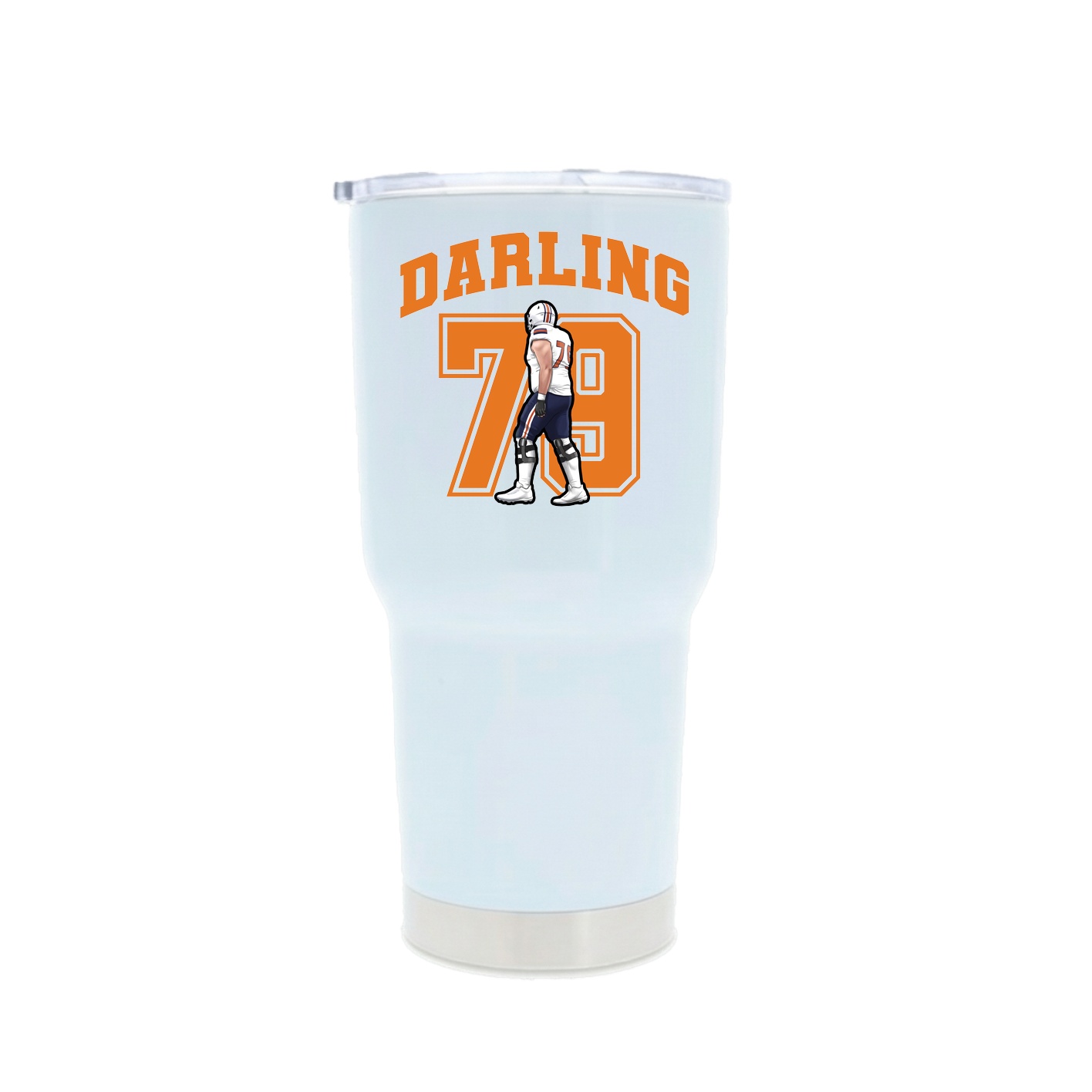 30oz Stainless Steel Tumbler — Number in White