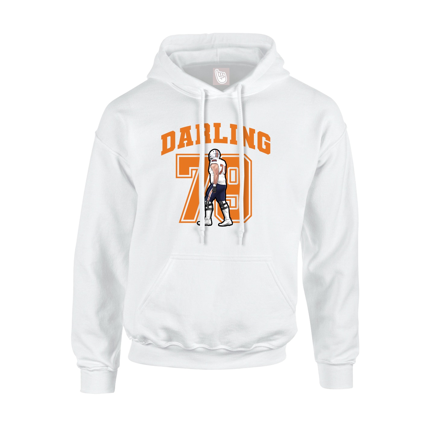 Hoodie — Number in White