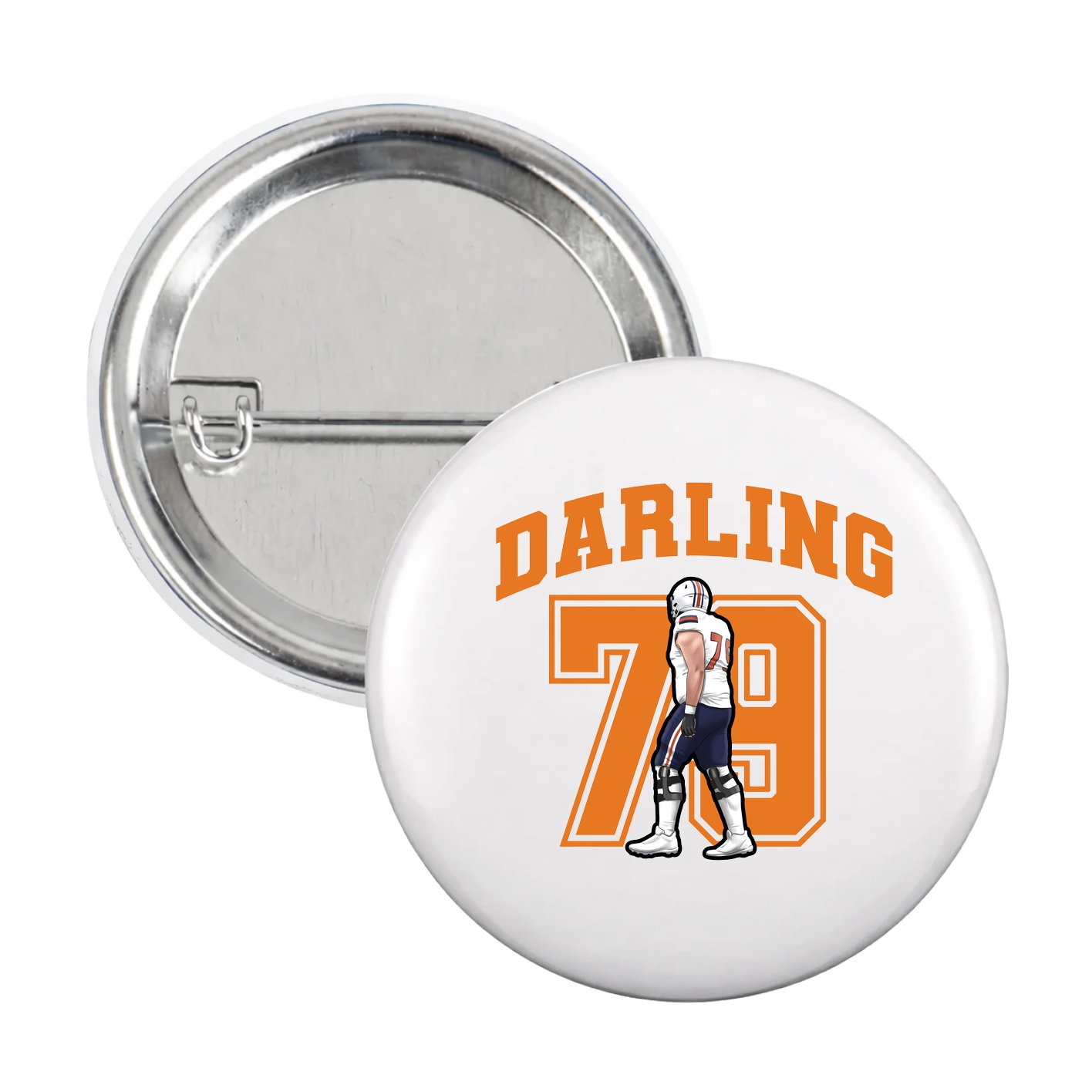 Game Day Button — Number in White