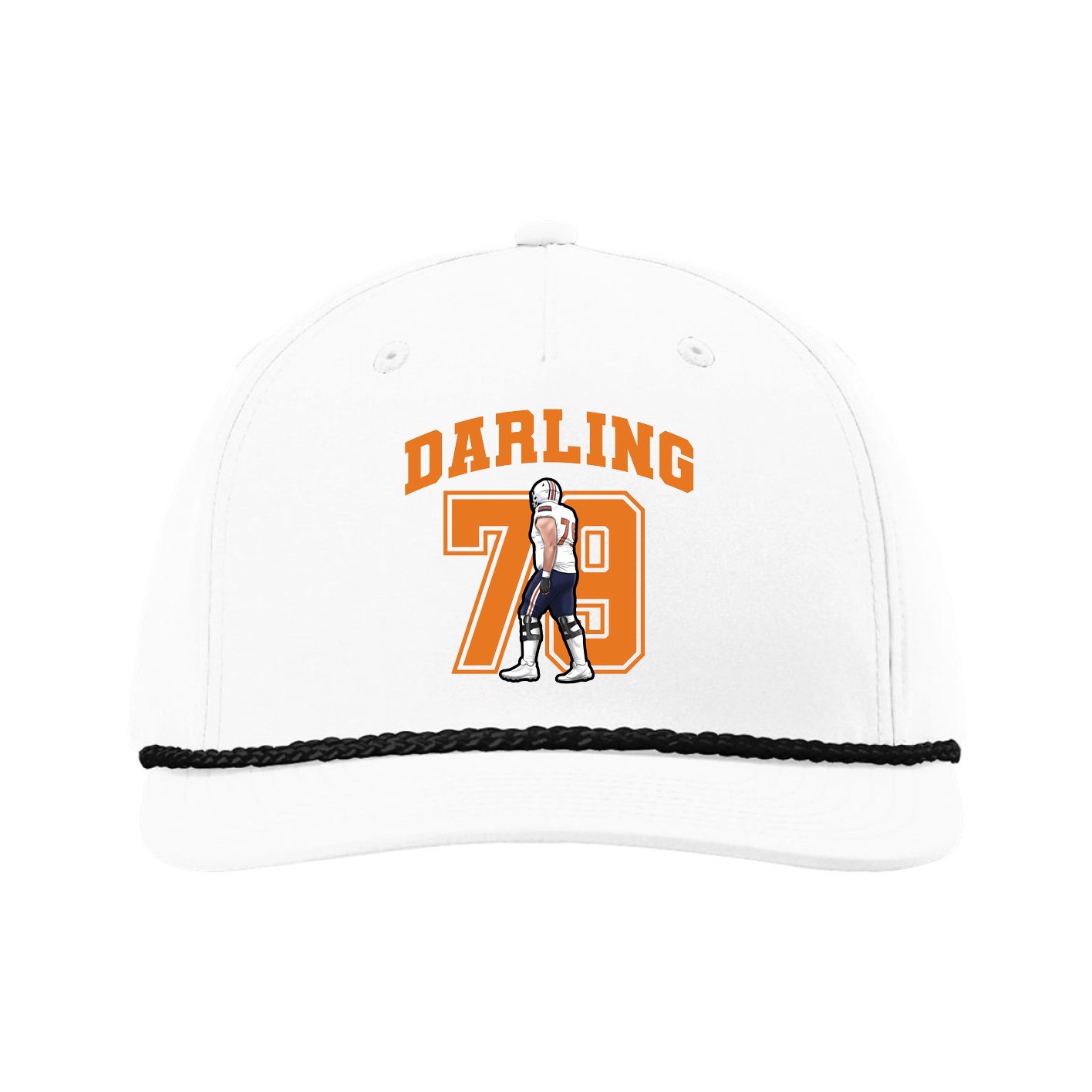 Five-Panel Classic Rope Cap — Number in White