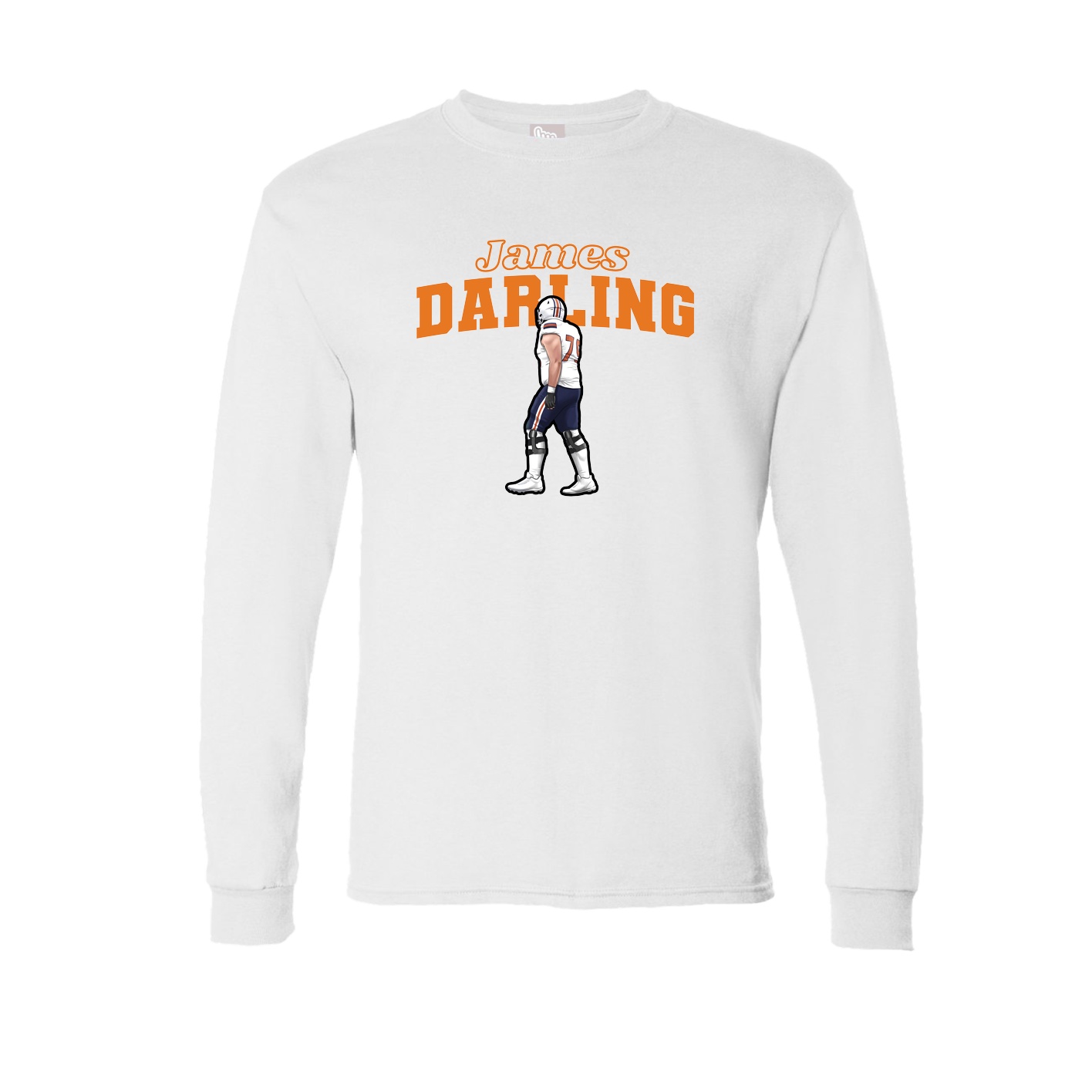 Long Sleeve Tee — Name Arch in White