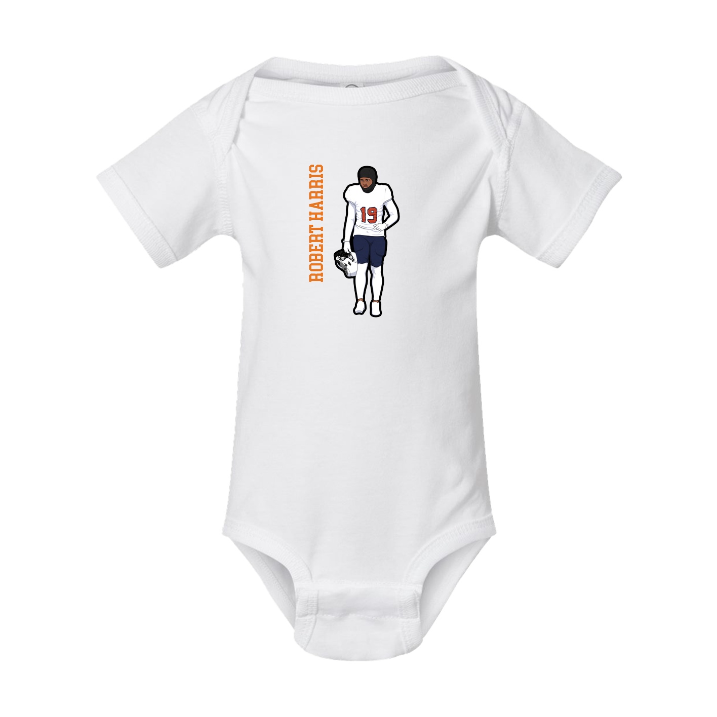 Baby Onesie — Name Vertical in White
