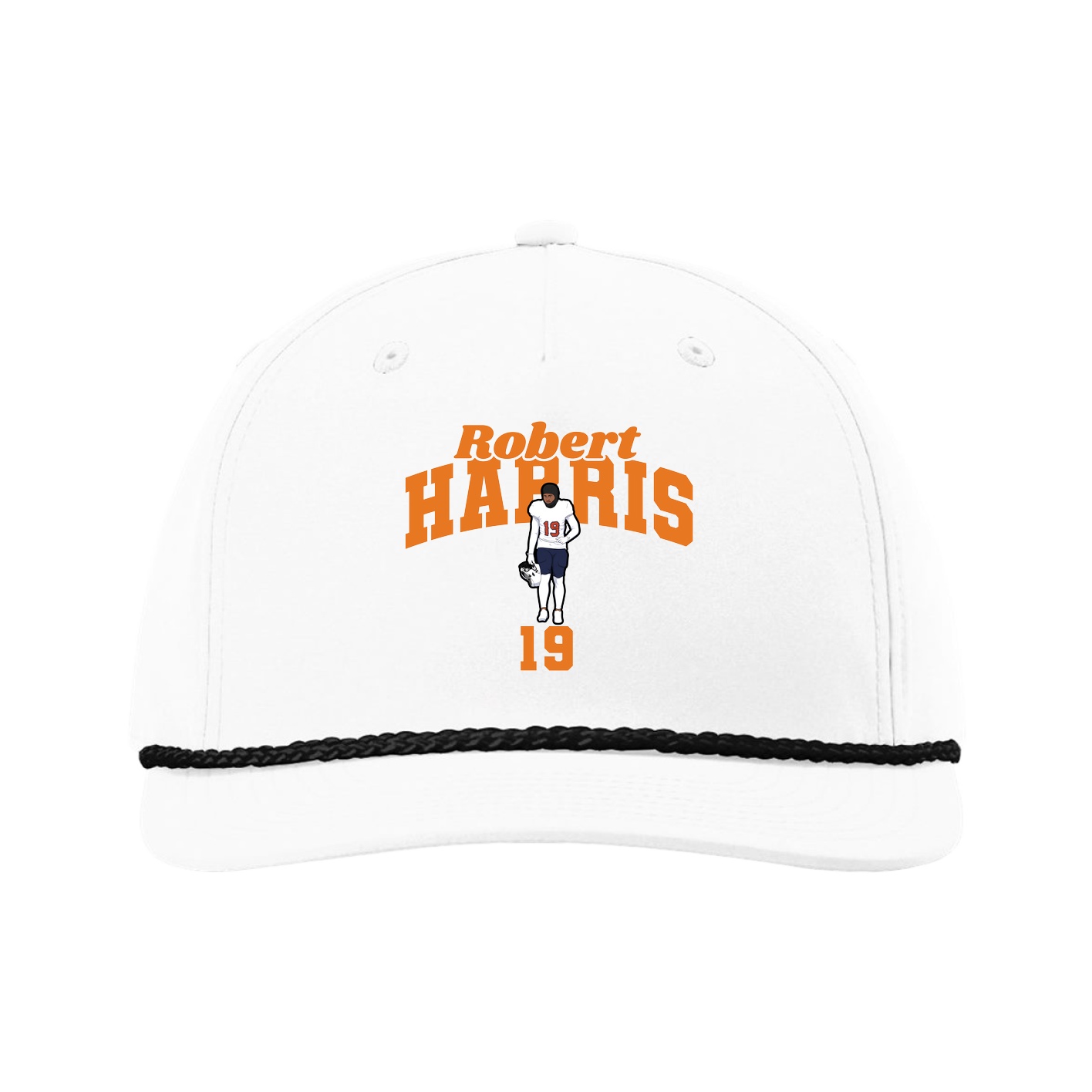 Five-Panel Classic Rope Cap — Signature Arch in White